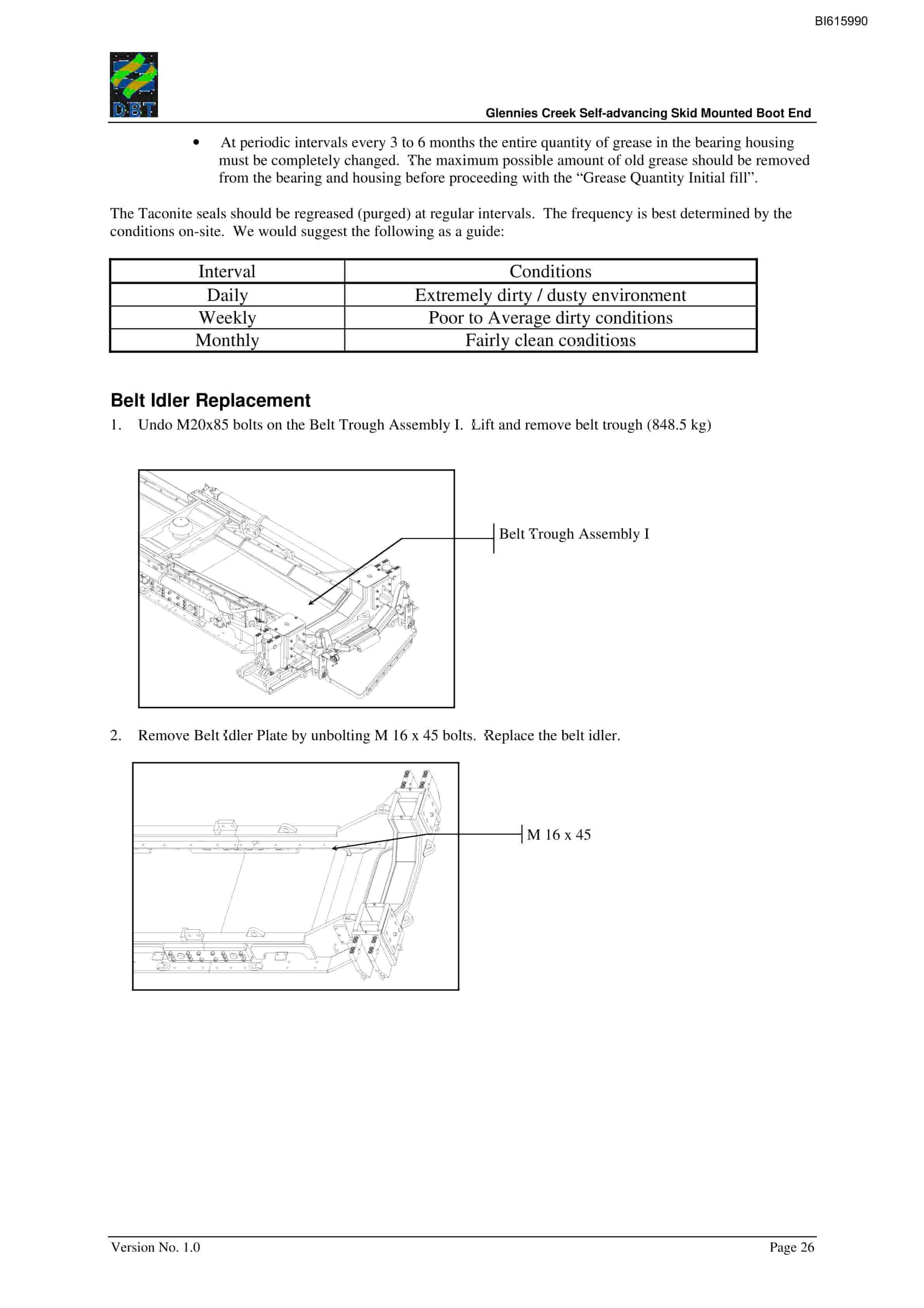 Bucyrus Self-Advancing Skid Mounted Boot End Technical Manual BI615990-3