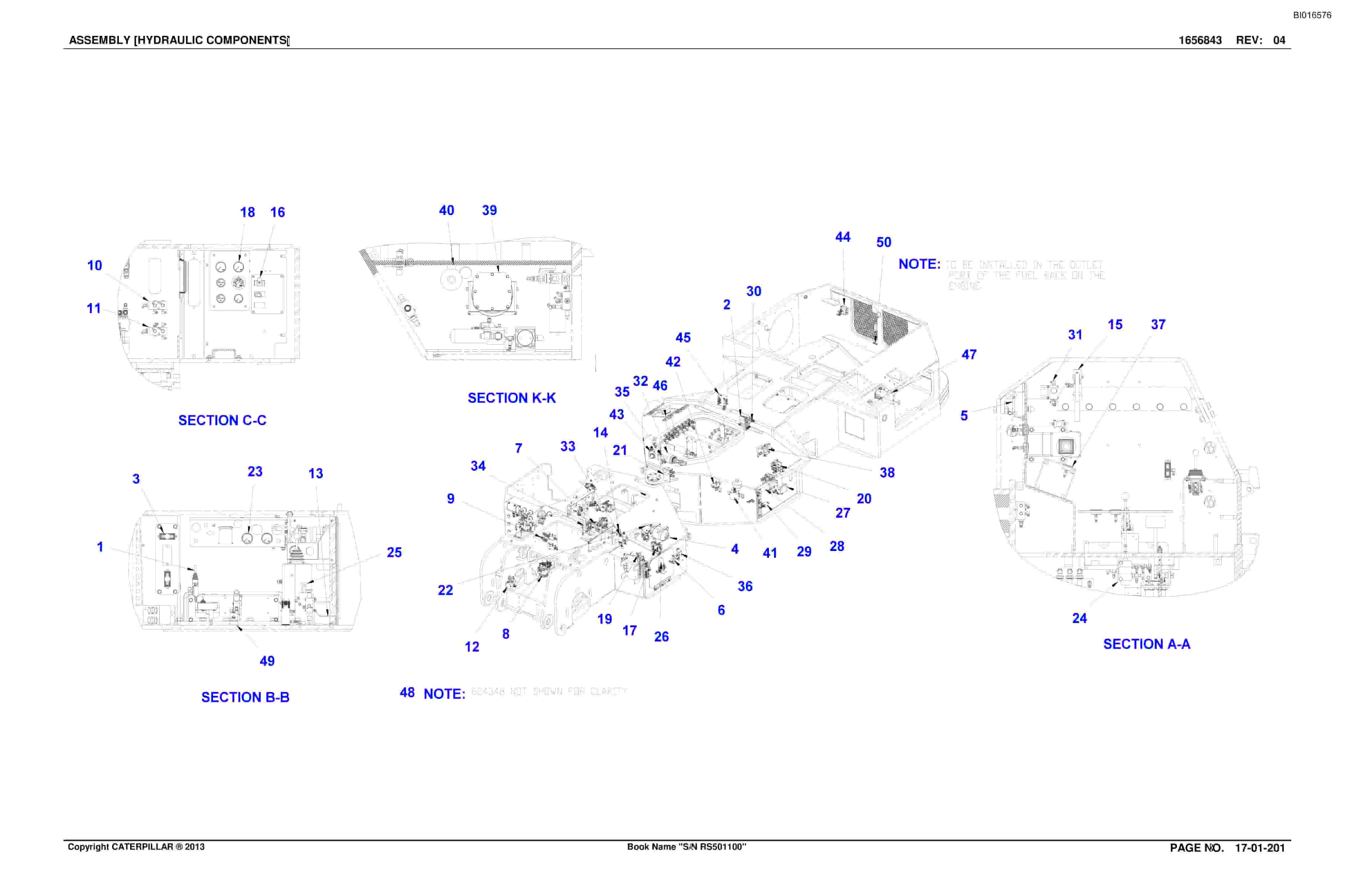 Bucyrus SH650 D Roof Support Carrier Parts Catalog BI016576-2