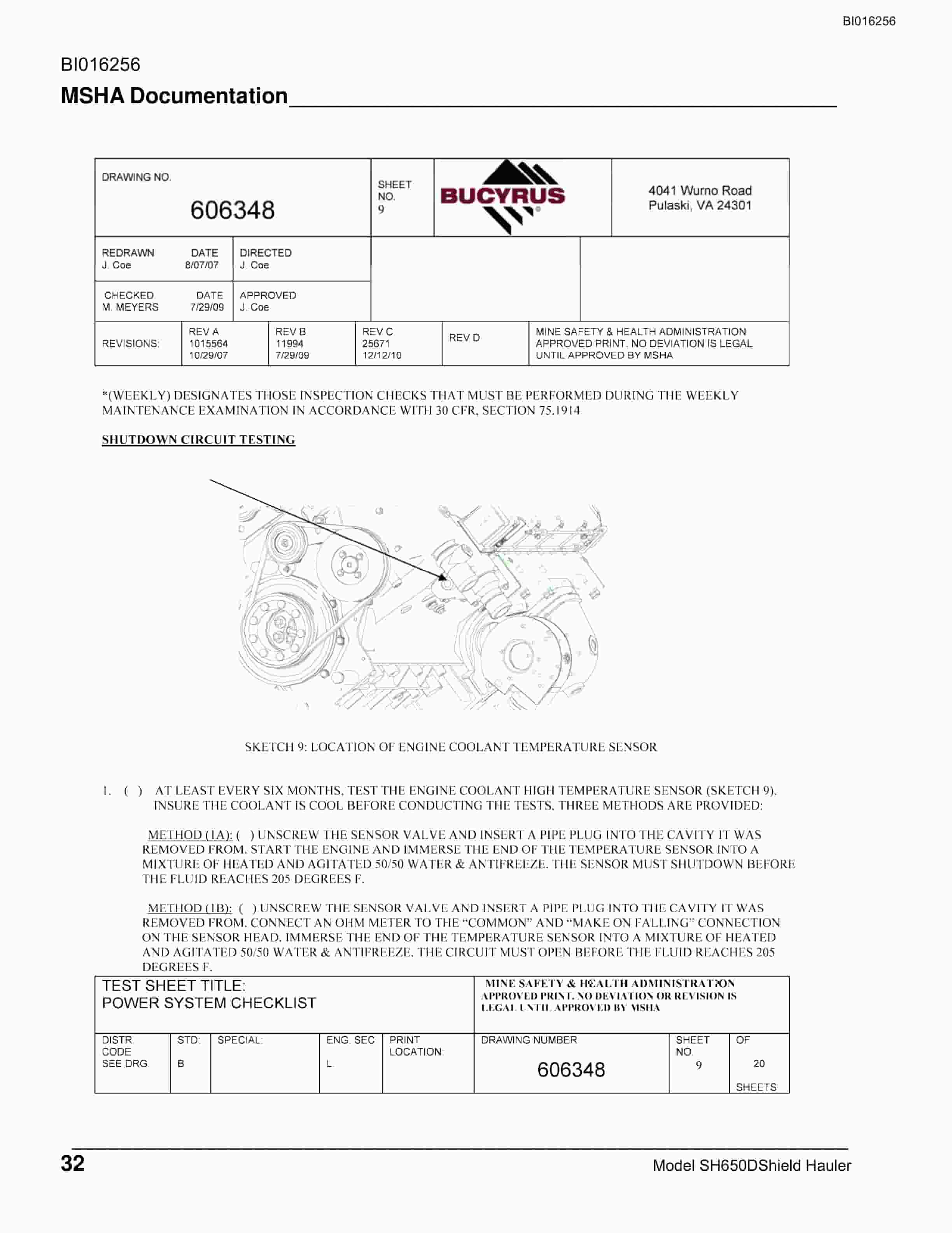 Bucyrus SH650D Shield Hauler Technical Manual BI016256-3