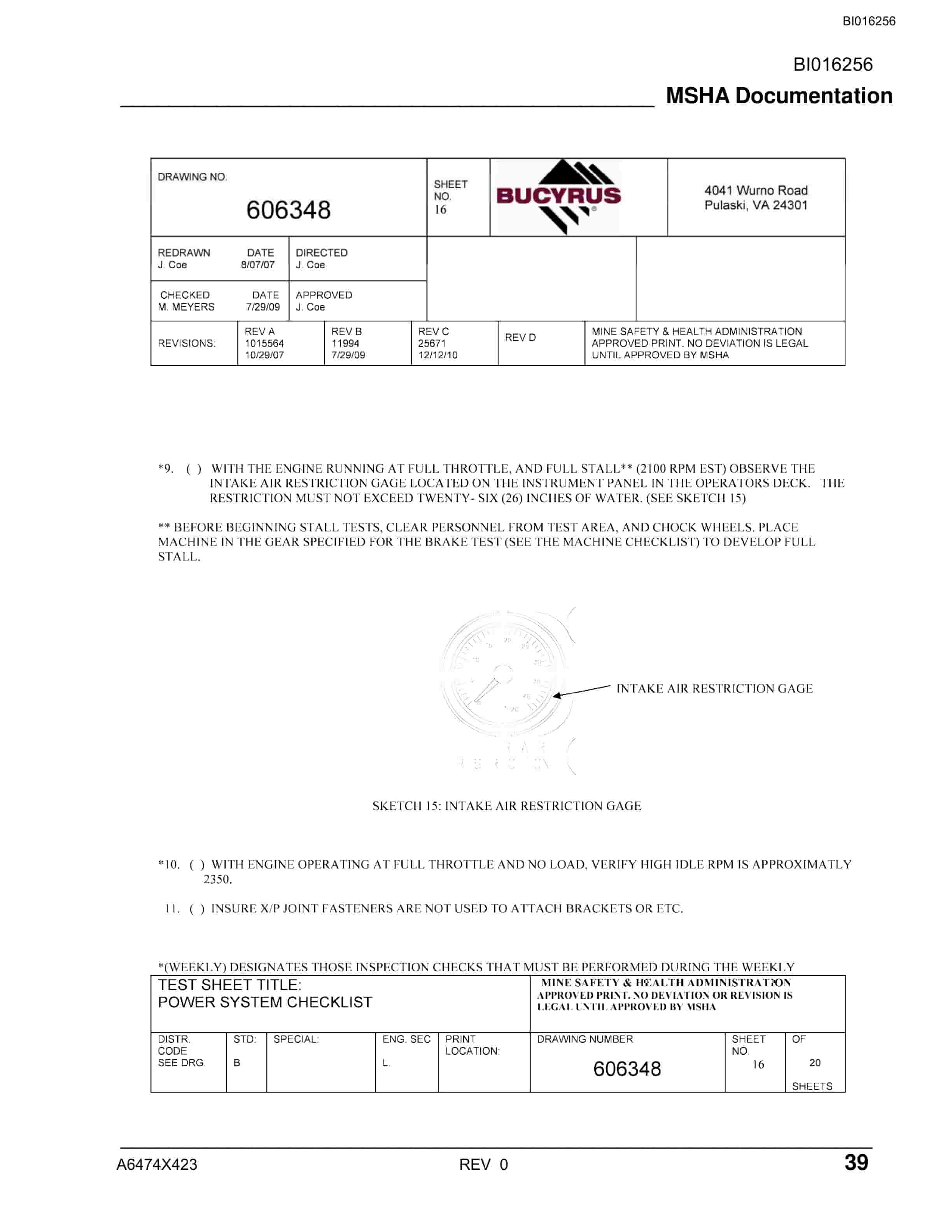 Bucyrus SH650D Shield Hauler Technical Manual BI016256-5