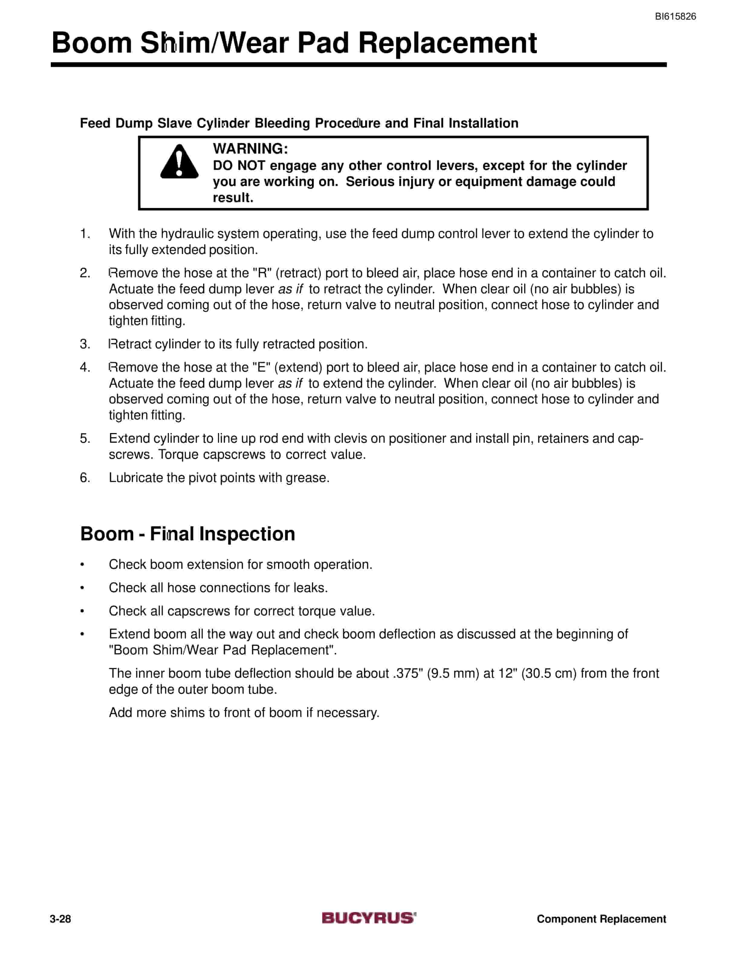 Bucyrus Shaft Jumbo Two Boom Air Jumbo Technical Manual BI615826-3