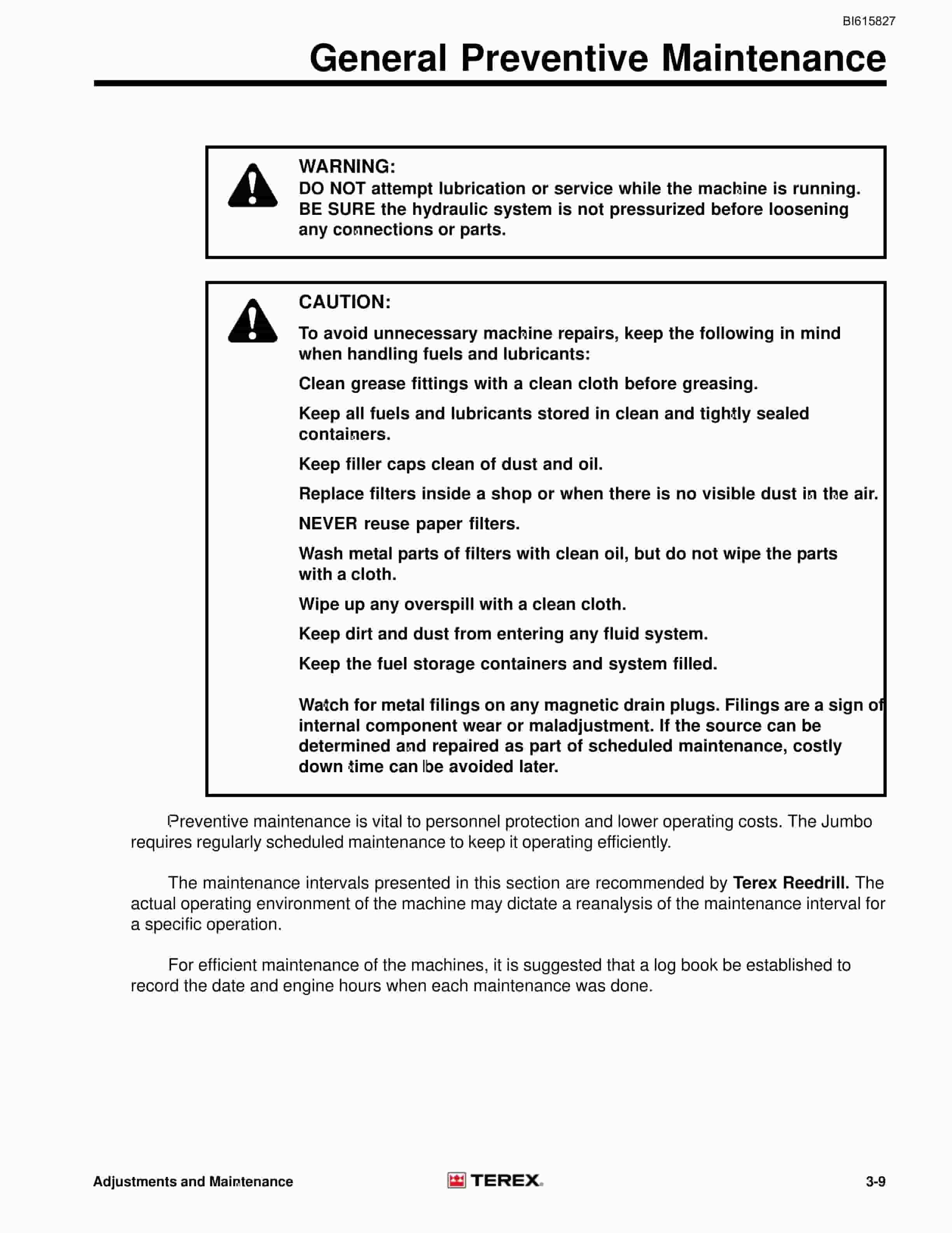 Bucyrus Shaft Jumbo Two Boom Air Jumbo Technical Manual BI615827-5
