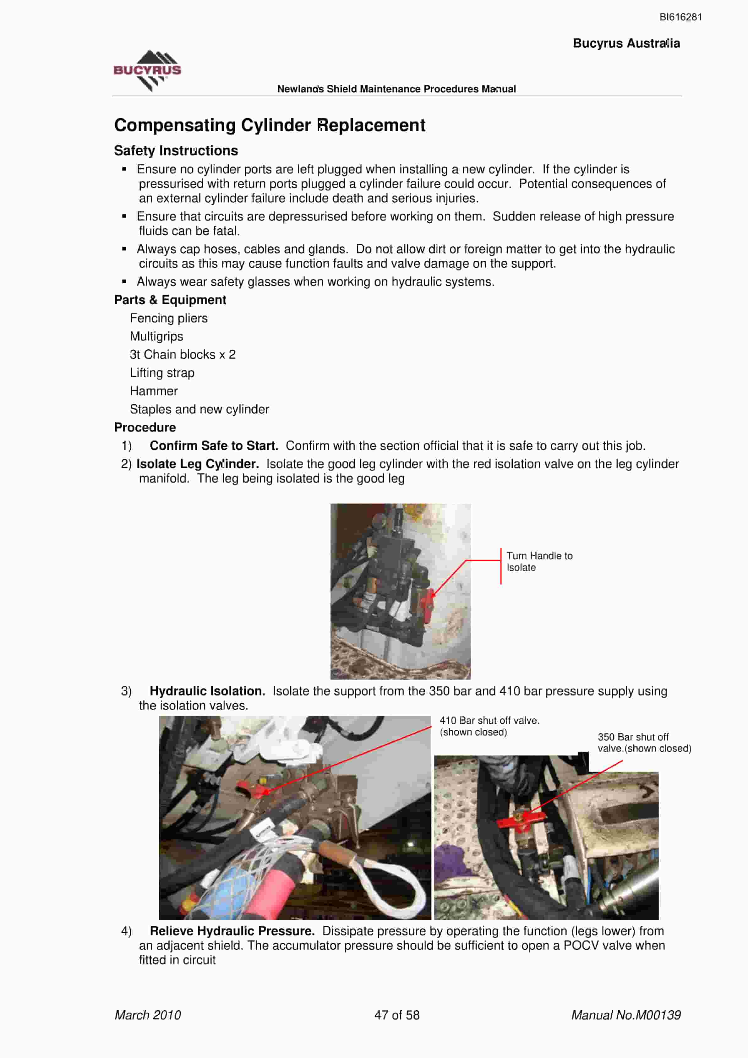 Bucyrus Shield Maintenance Procedures Technical Manual BI616281-5