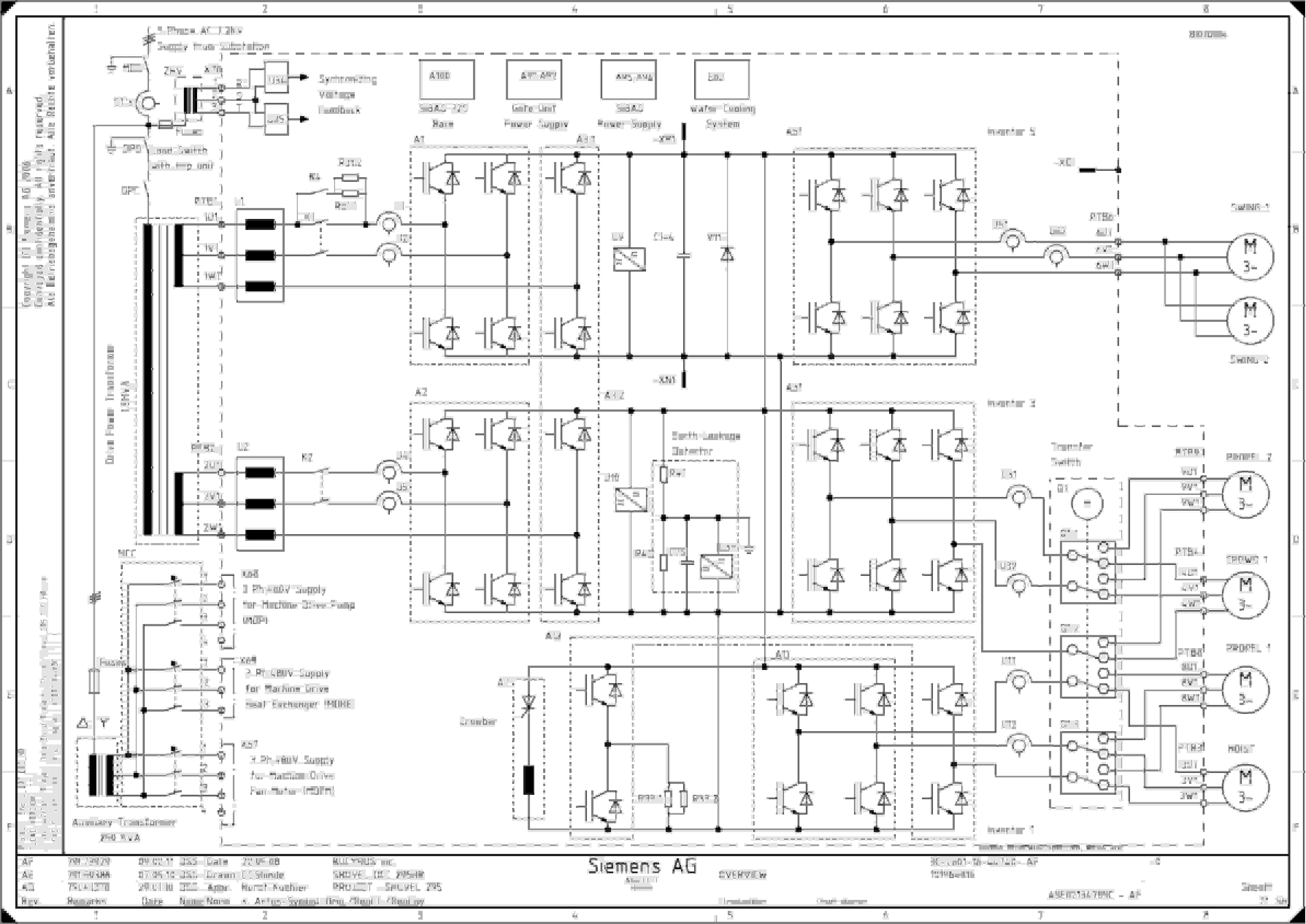Bucyrus Shovel DCC 295HR Circuit Diagram BI010954