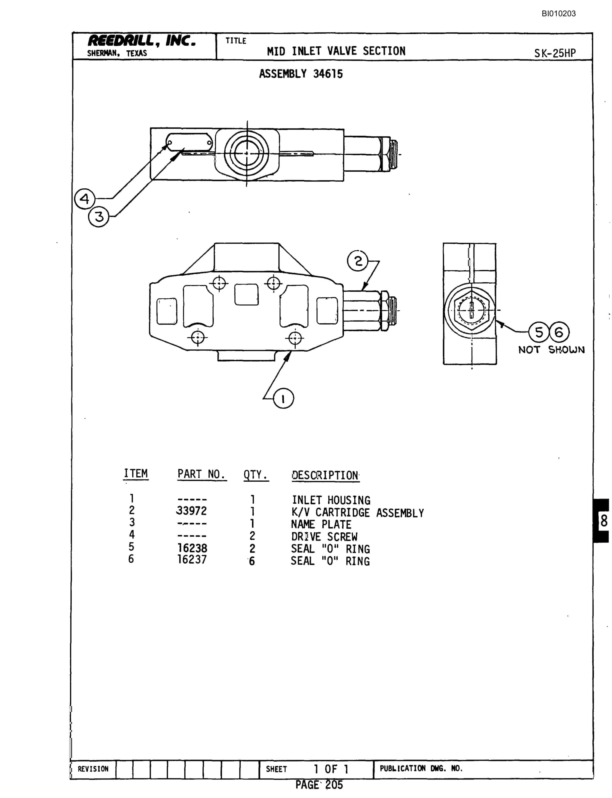 Bucyrus SK-25 HP Parts Catalog BI010203-3