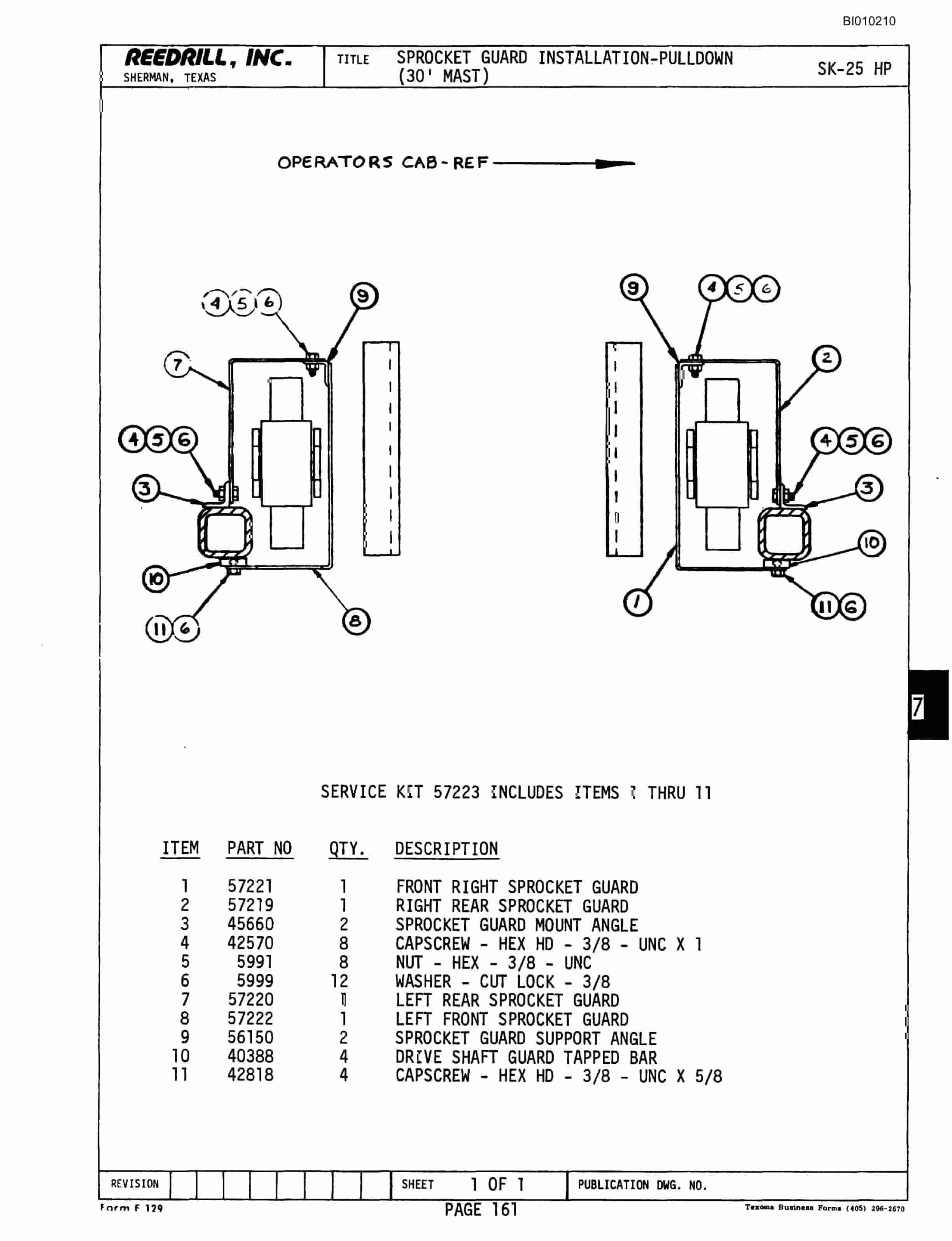 Bucyrus SK-25 HP Parts Catalog BI010210-2