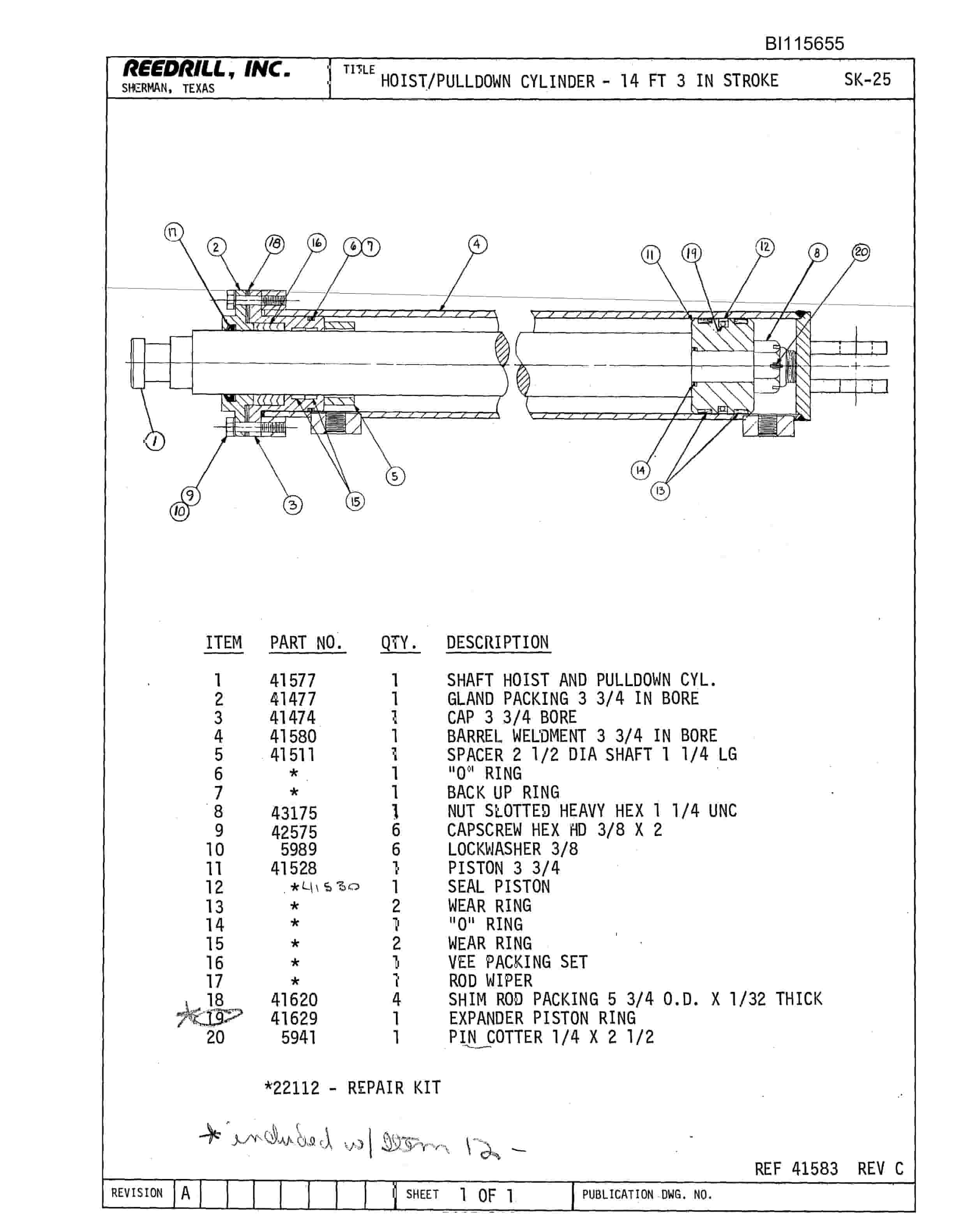 Bucyrus SK-25 Parts Catalog BI115655-5