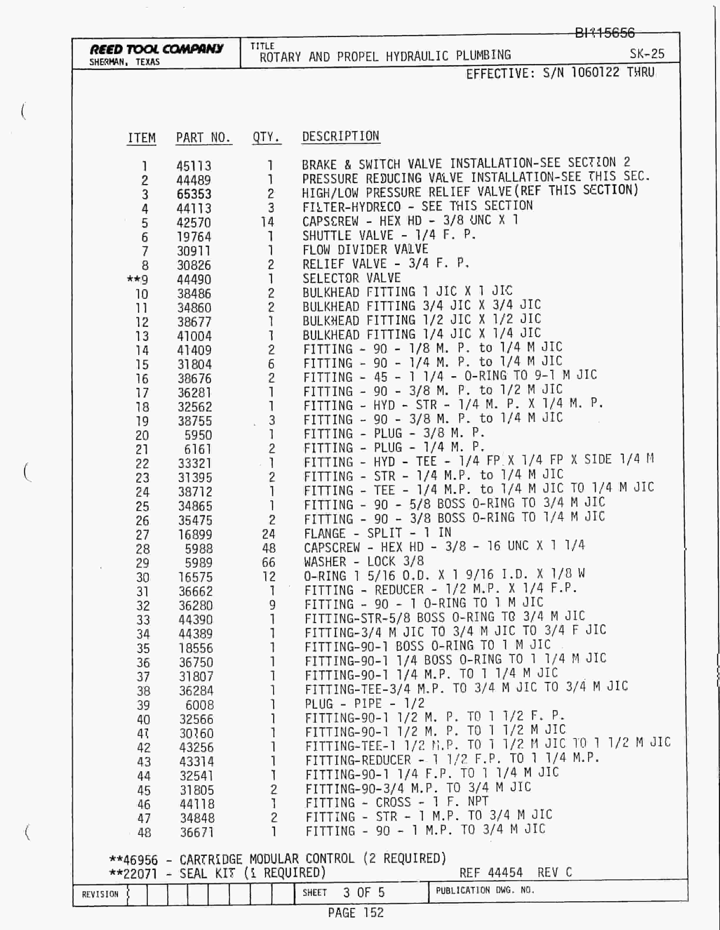 Bucyrus SK-25 Parts Catalog BI115656-3