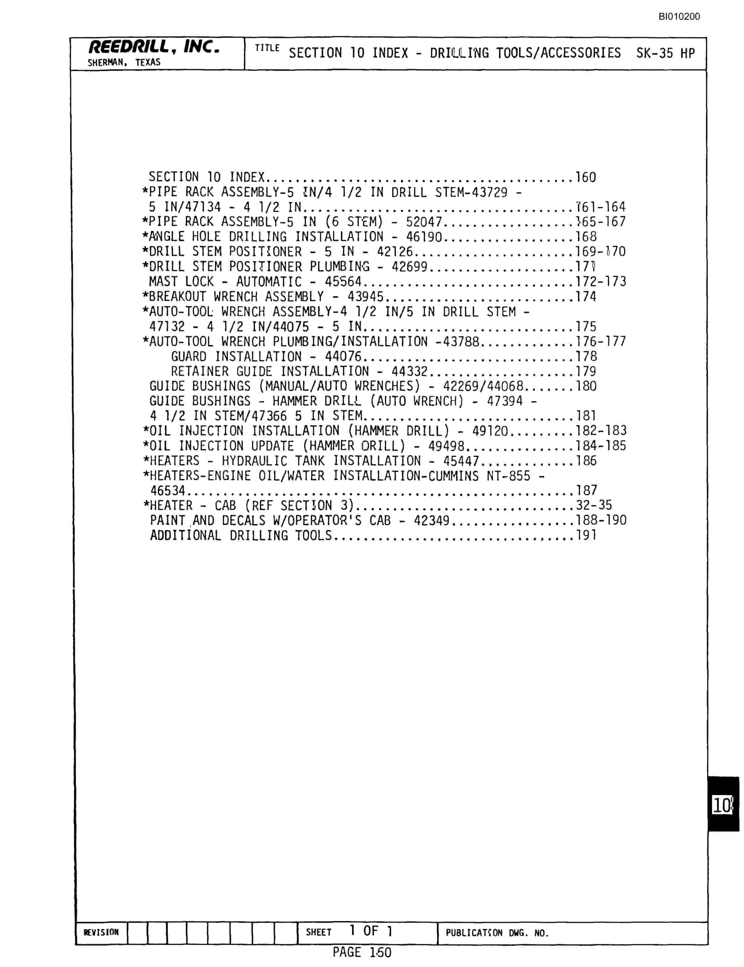Bucyrus SK-35 High Pressure Parts Catalog BI010200-5