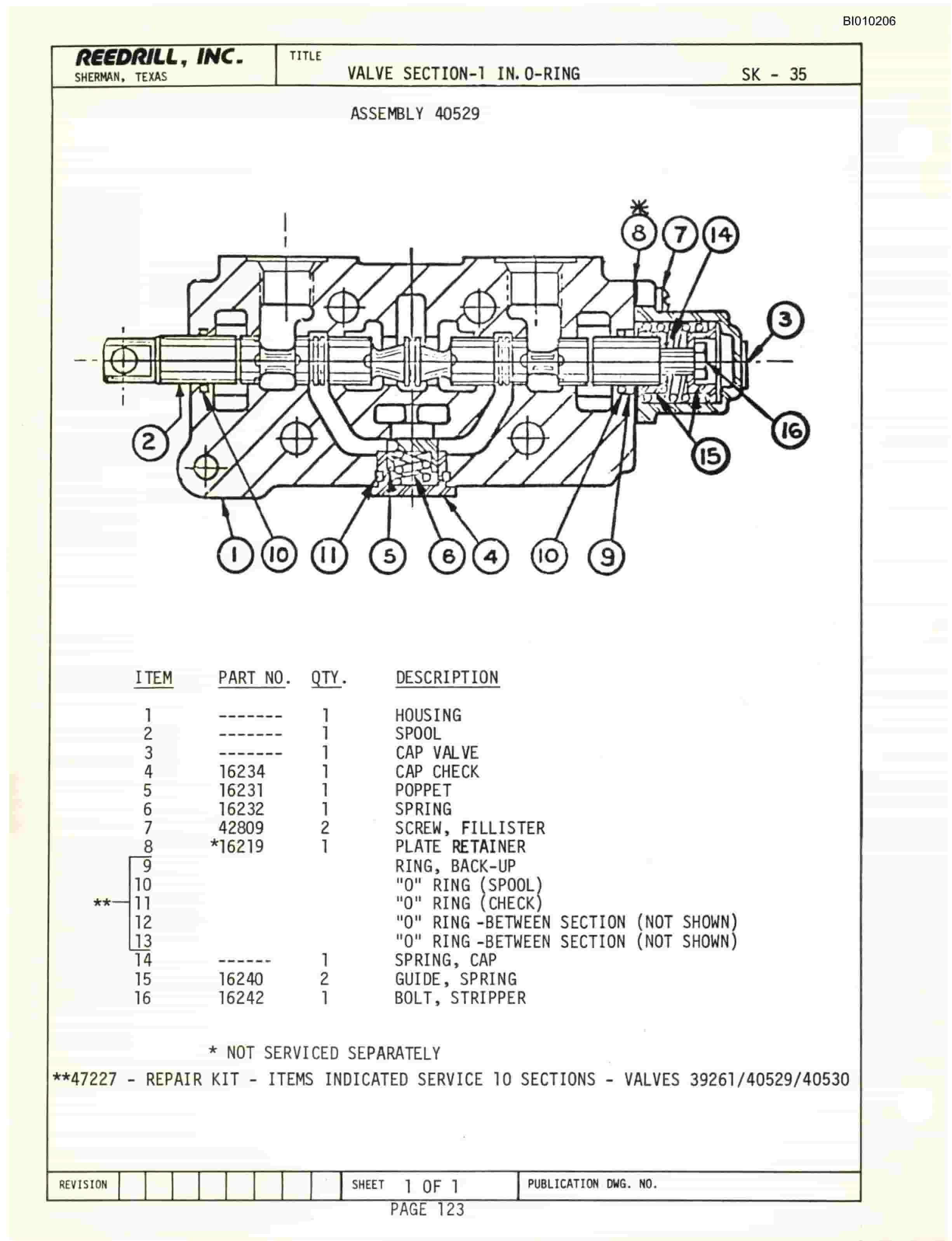 Bucyrus SK-35 High Pressure Parts Catalog BI010206-3
