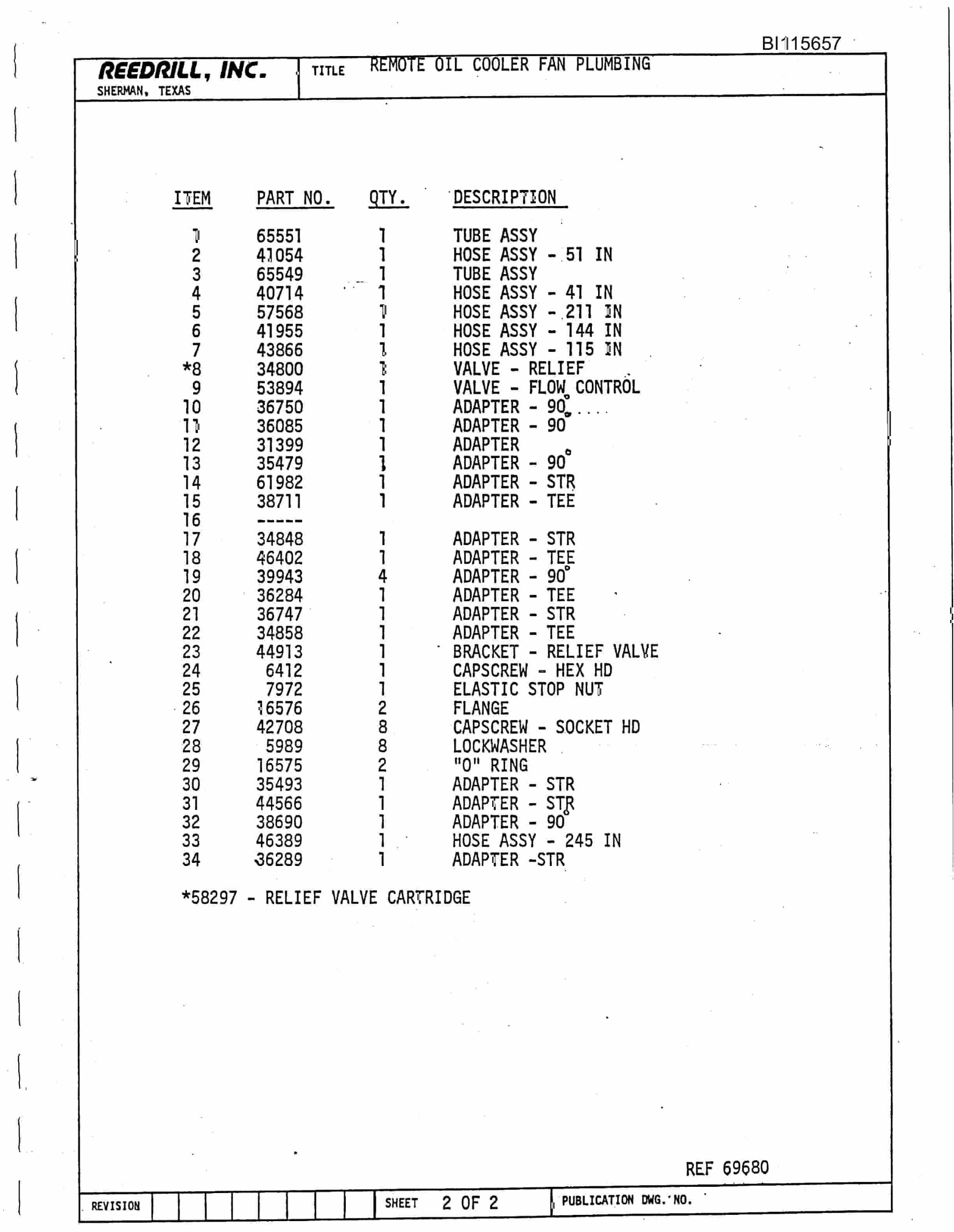 Bucyrus SK-35 High Pressure Parts Catalog BI115657-3