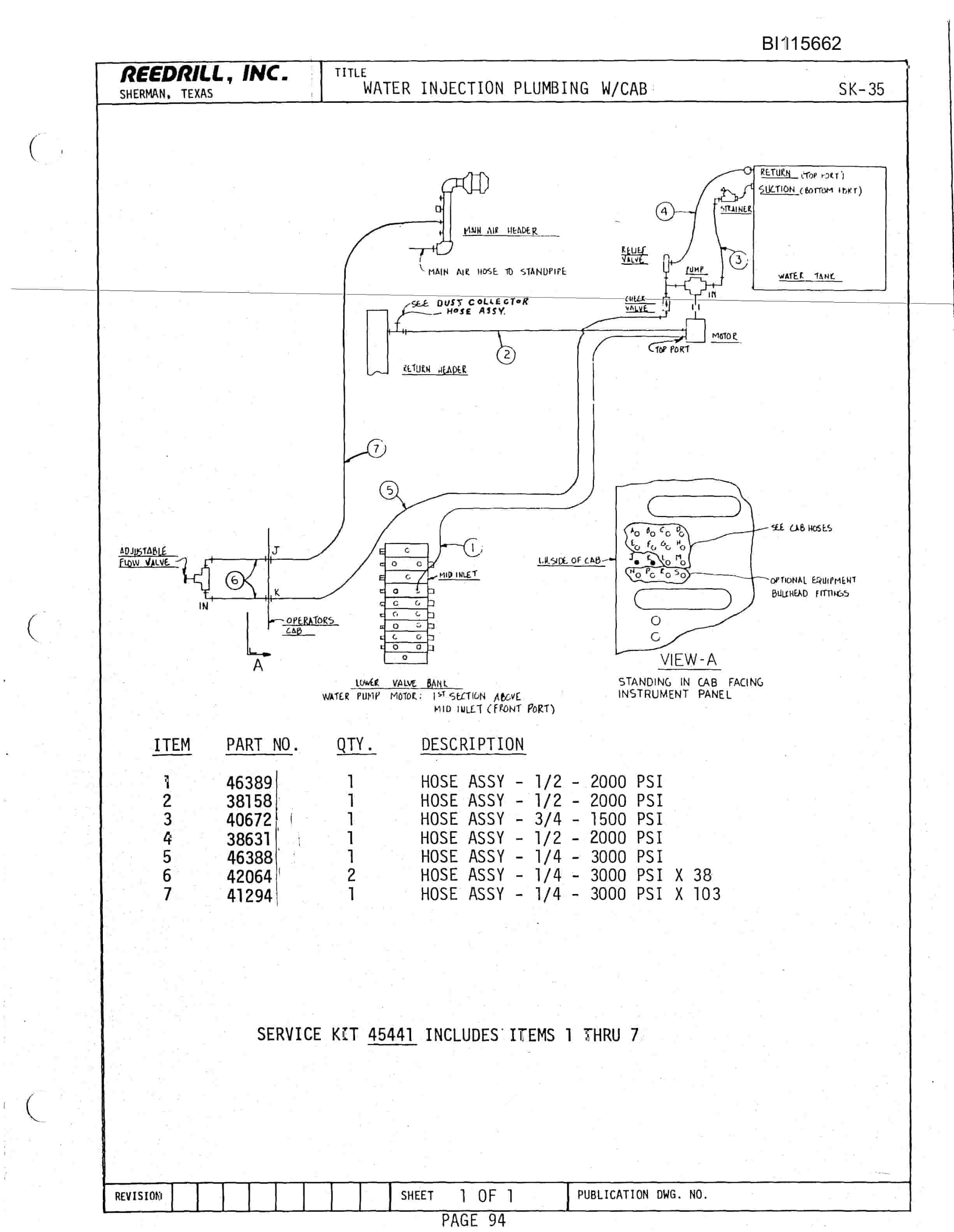 Bucyrus SK-35 High Pressure Parts Catalog BI115662-2