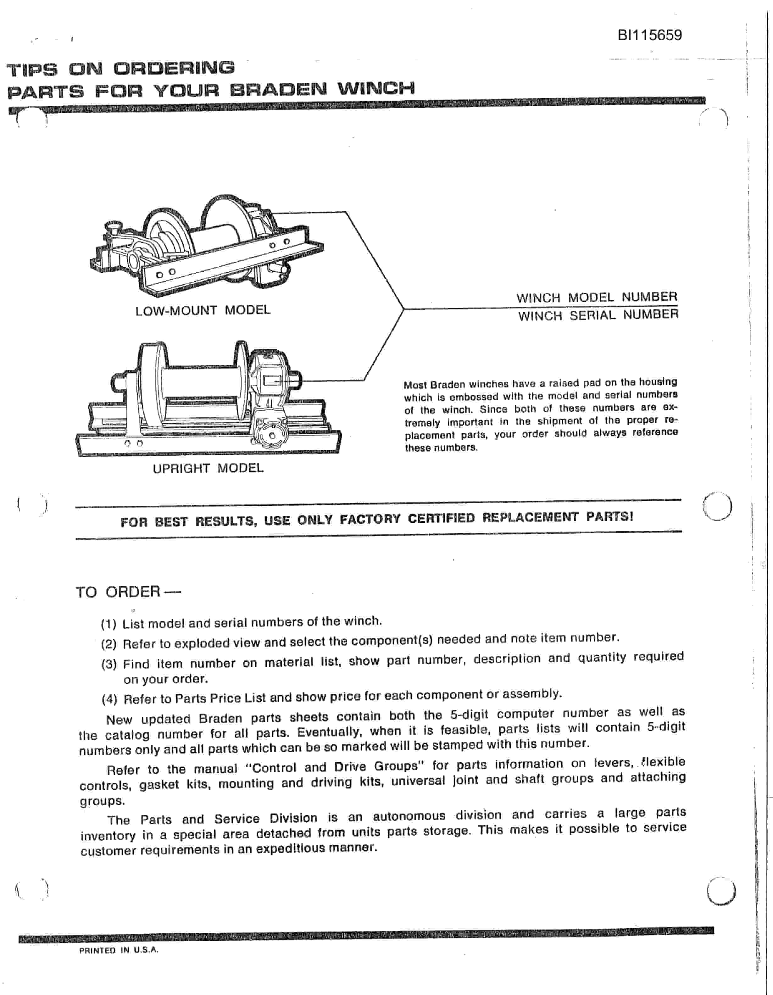 Bucyrus SK-35 Parts Catalog BI115659-2