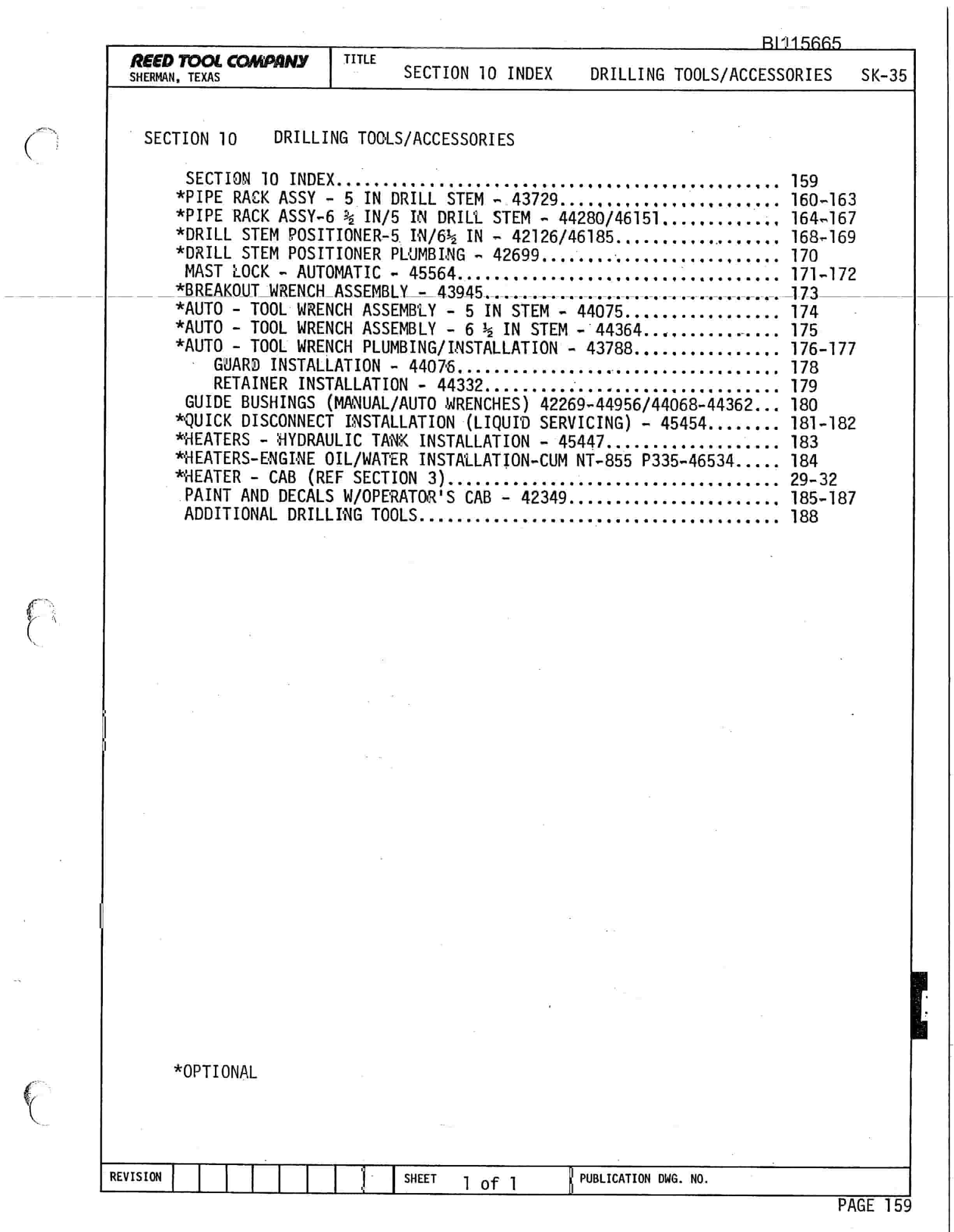 Bucyrus SK-35 Rotary Blasthole Drill Parts Catalog BI115665-5