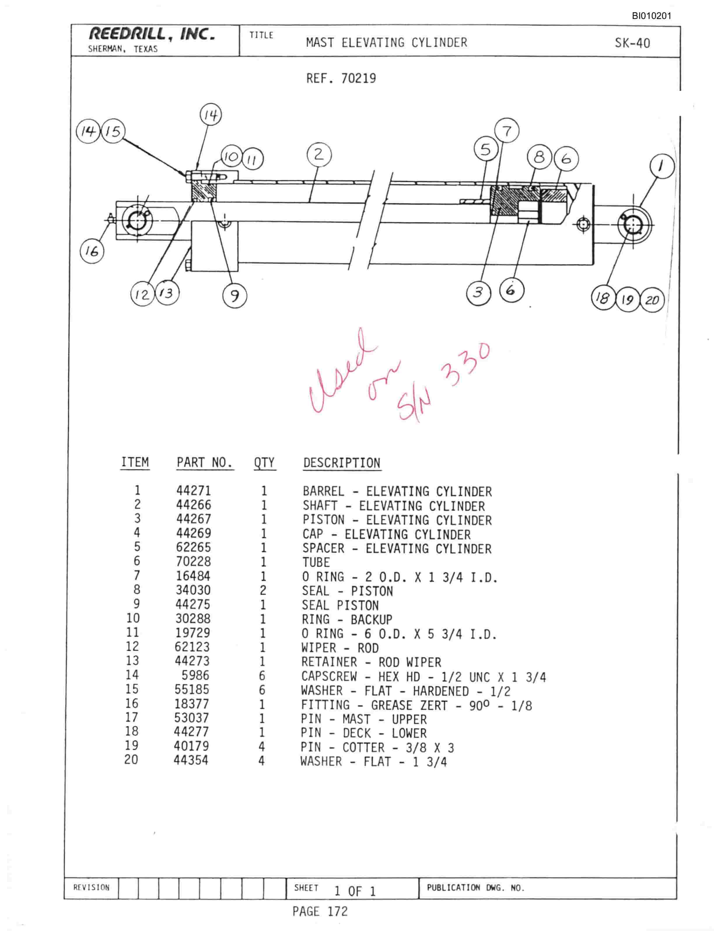 Bucyrus SK-40 Parts Catalog BI010201-3