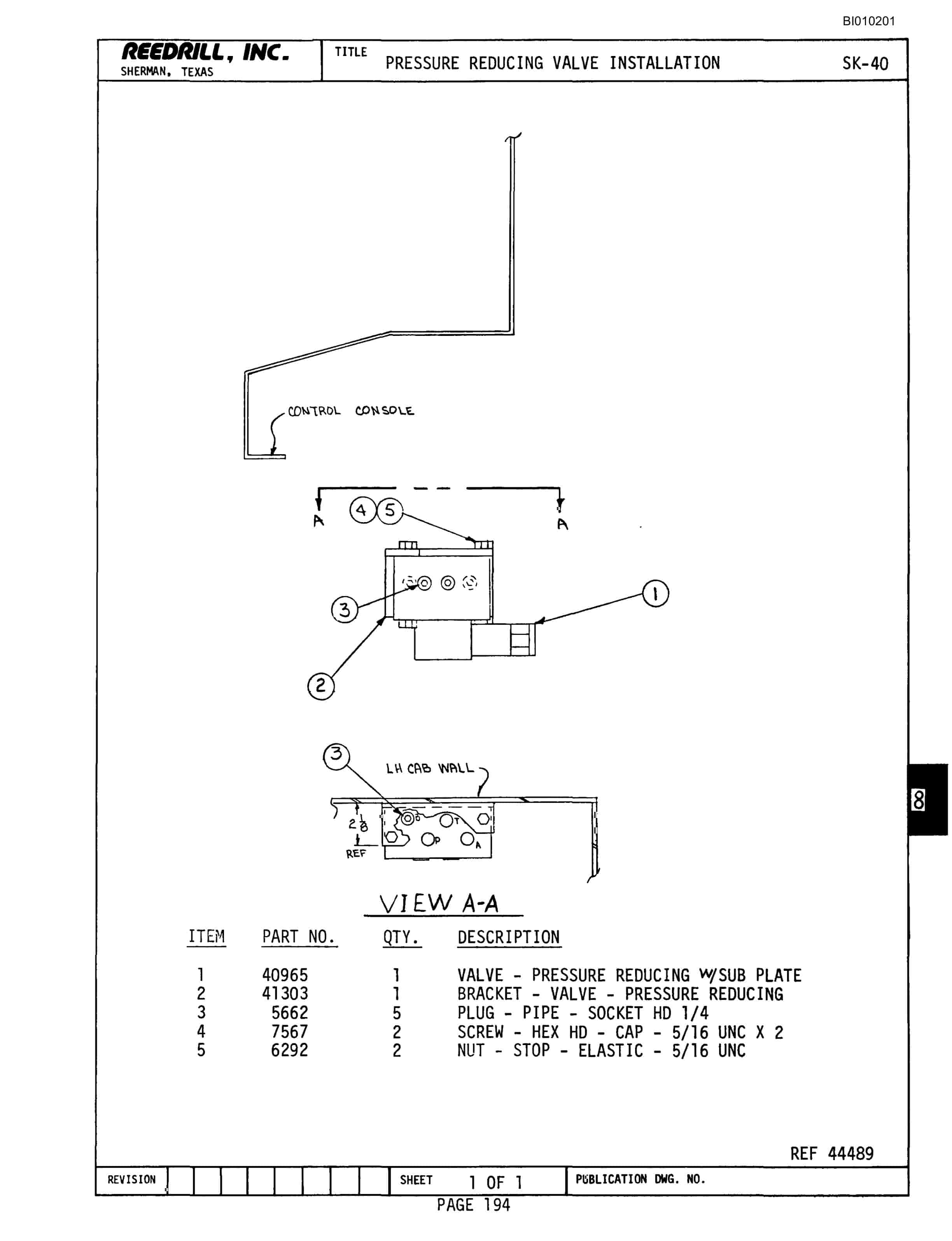 Bucyrus SK-40 Parts Catalog BI010201-4