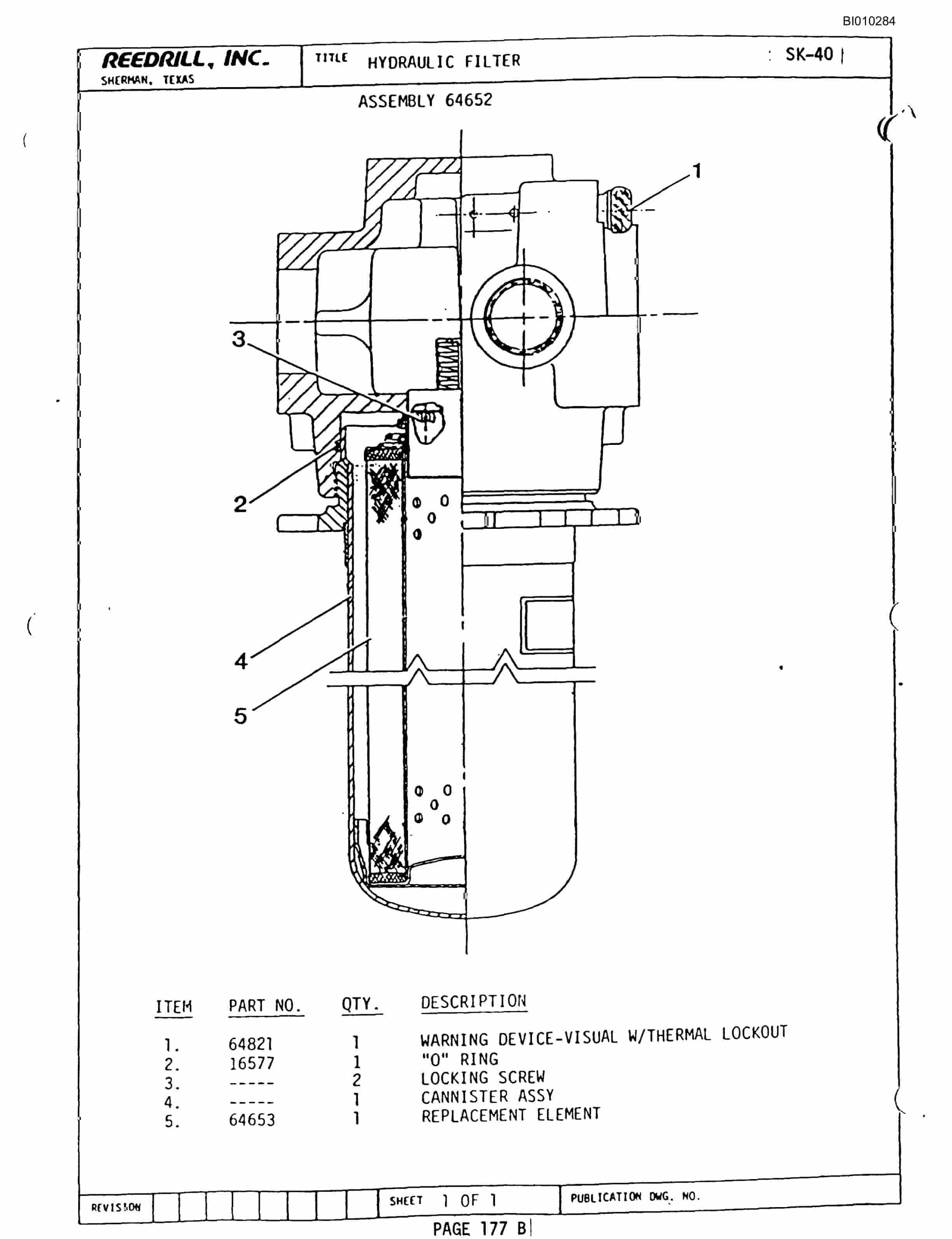 Bucyrus SK-40 Parts Catalog BI010284-3