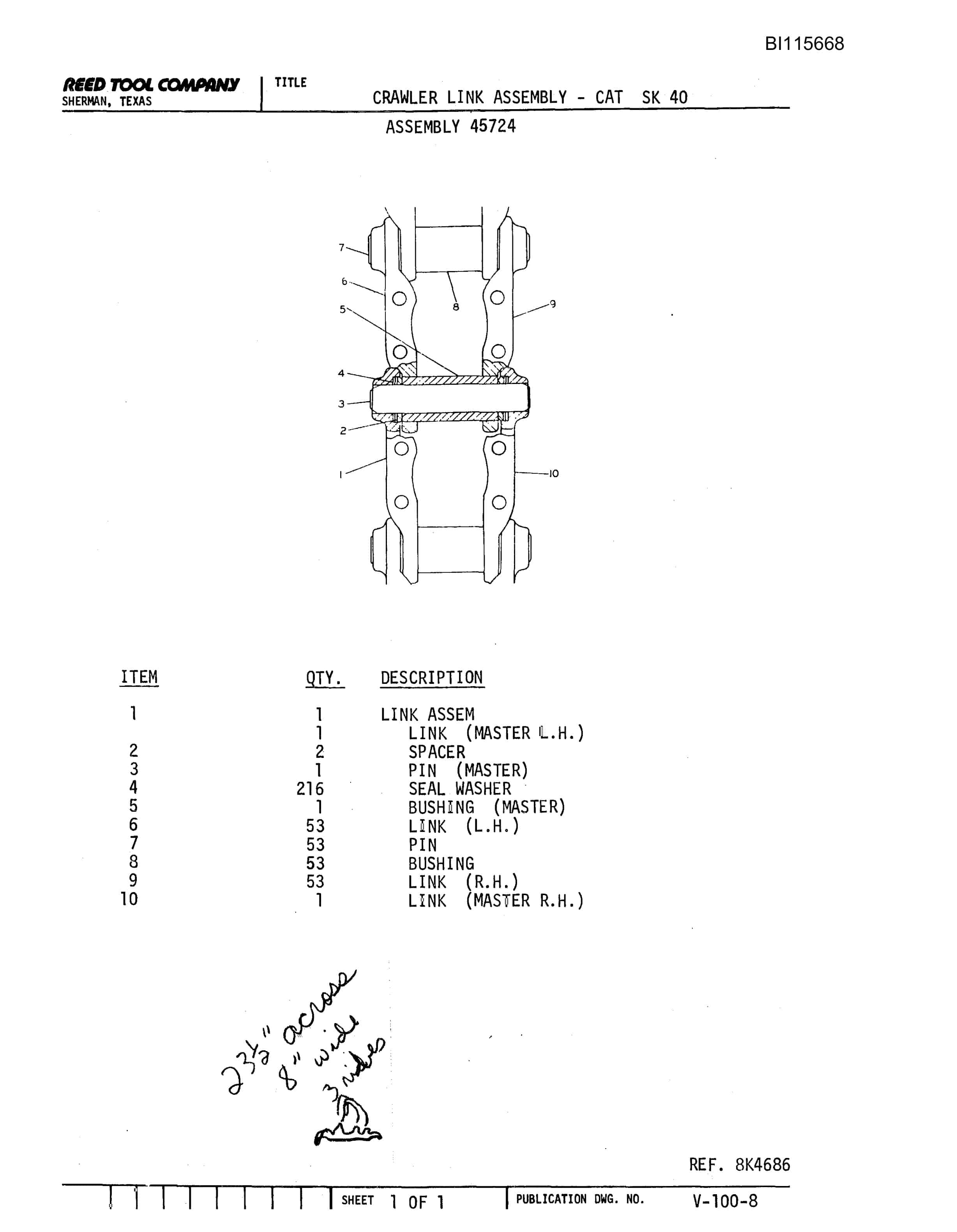 Bucyrus SK-40 Parts Catalog BI115668-3