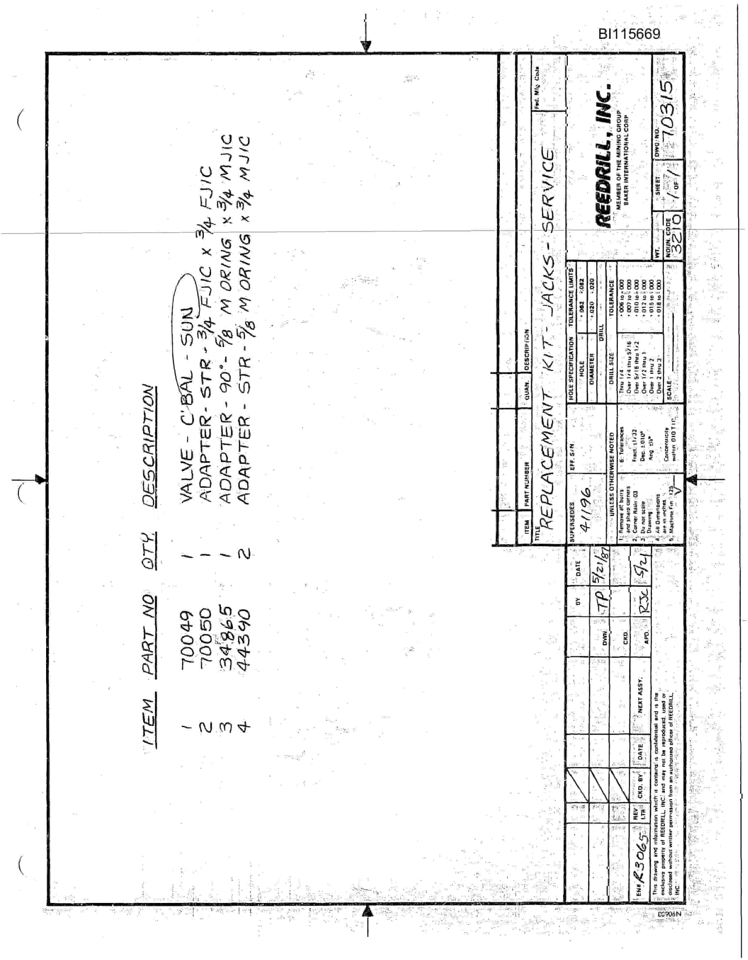 Bucyrus SK-40 Parts Catalog BI115669-4