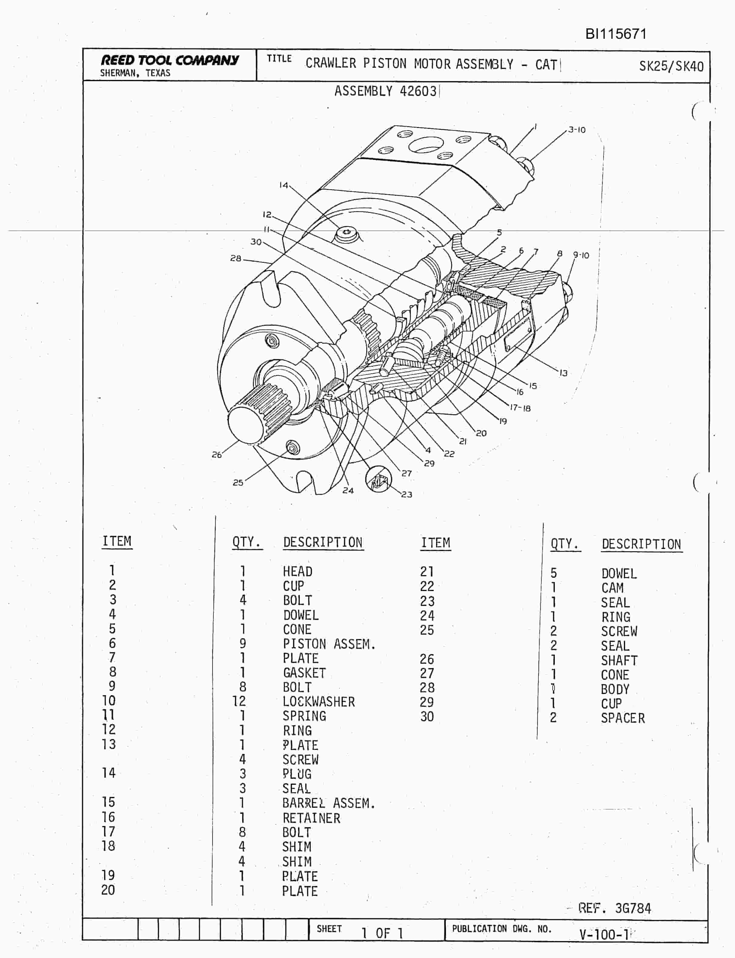 Bucyrus SK-40 Parts Catalog BI115671-2