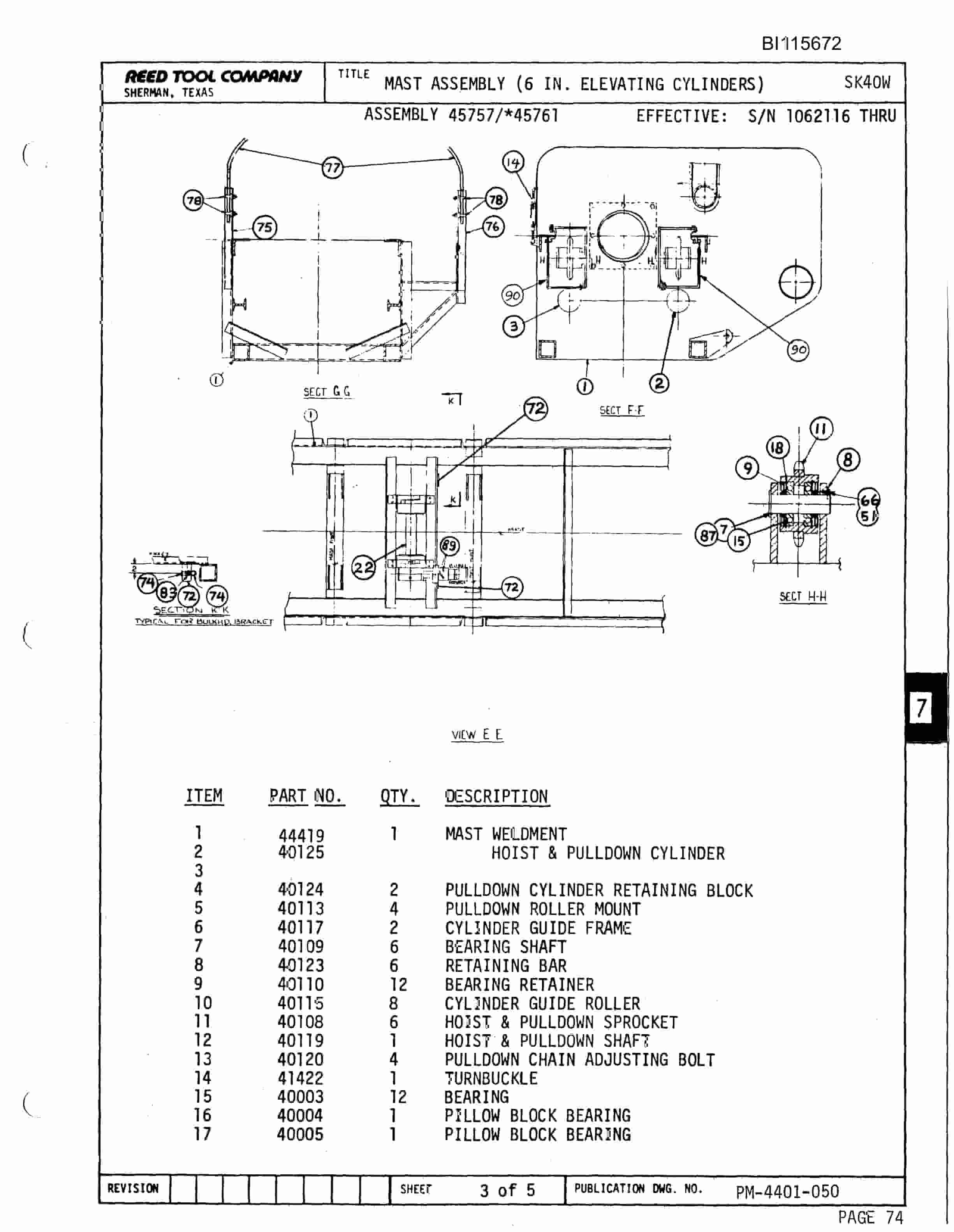 Bucyrus SK-40 Parts Catalog BI115672-2