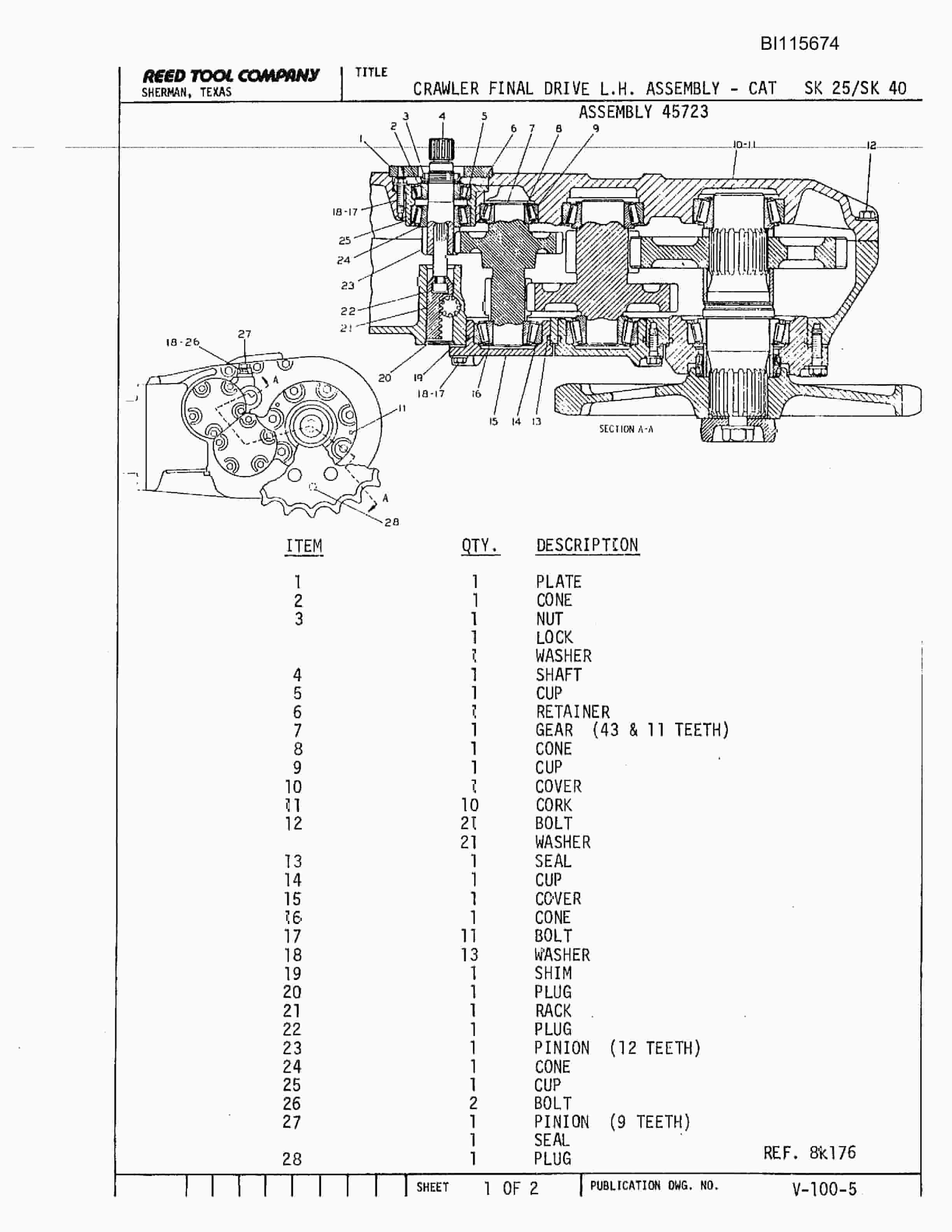 Bucyrus SK-40 Parts Catalog BI115674-4