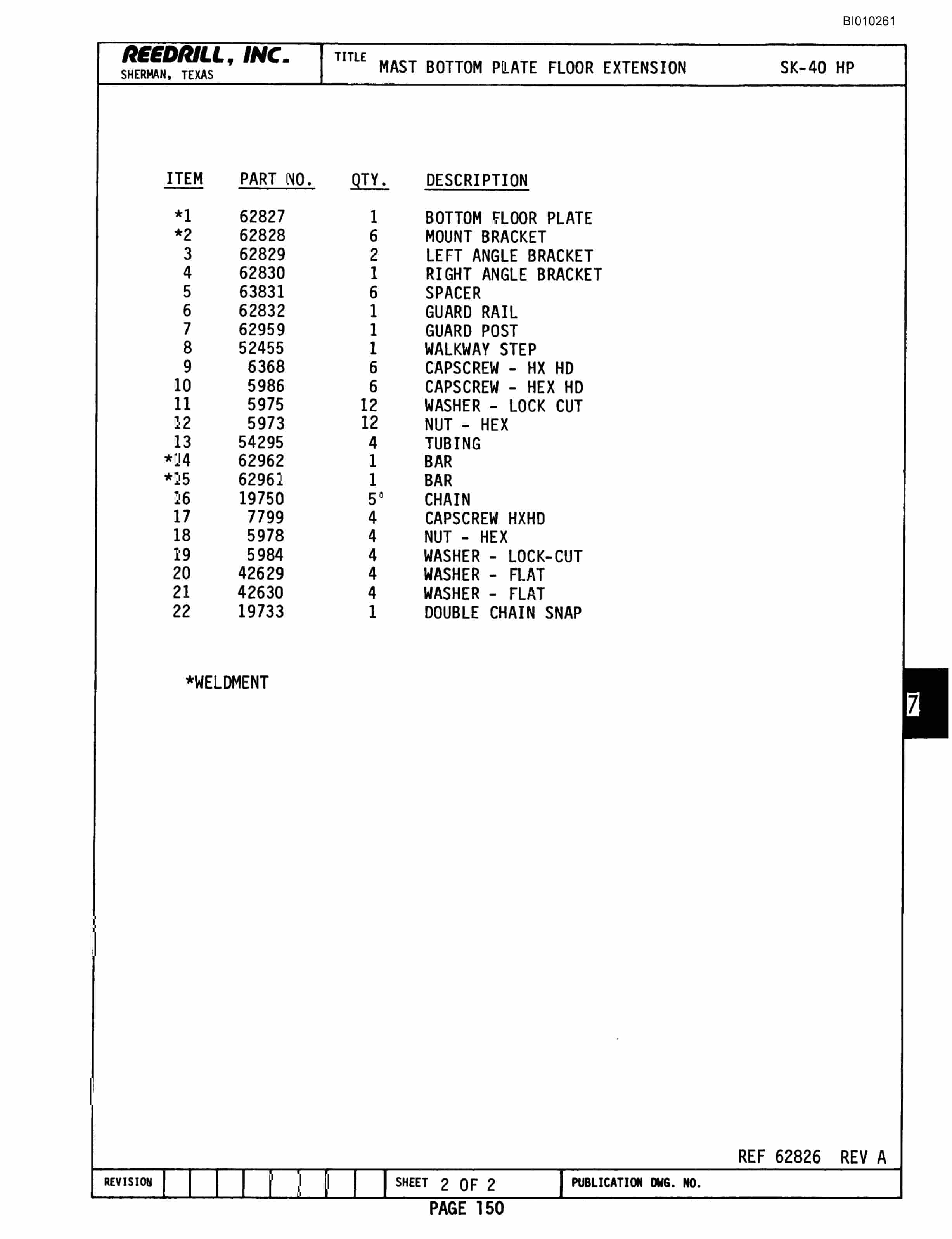 Bucyrus SK-40HP Parts Catalog BI010261-3