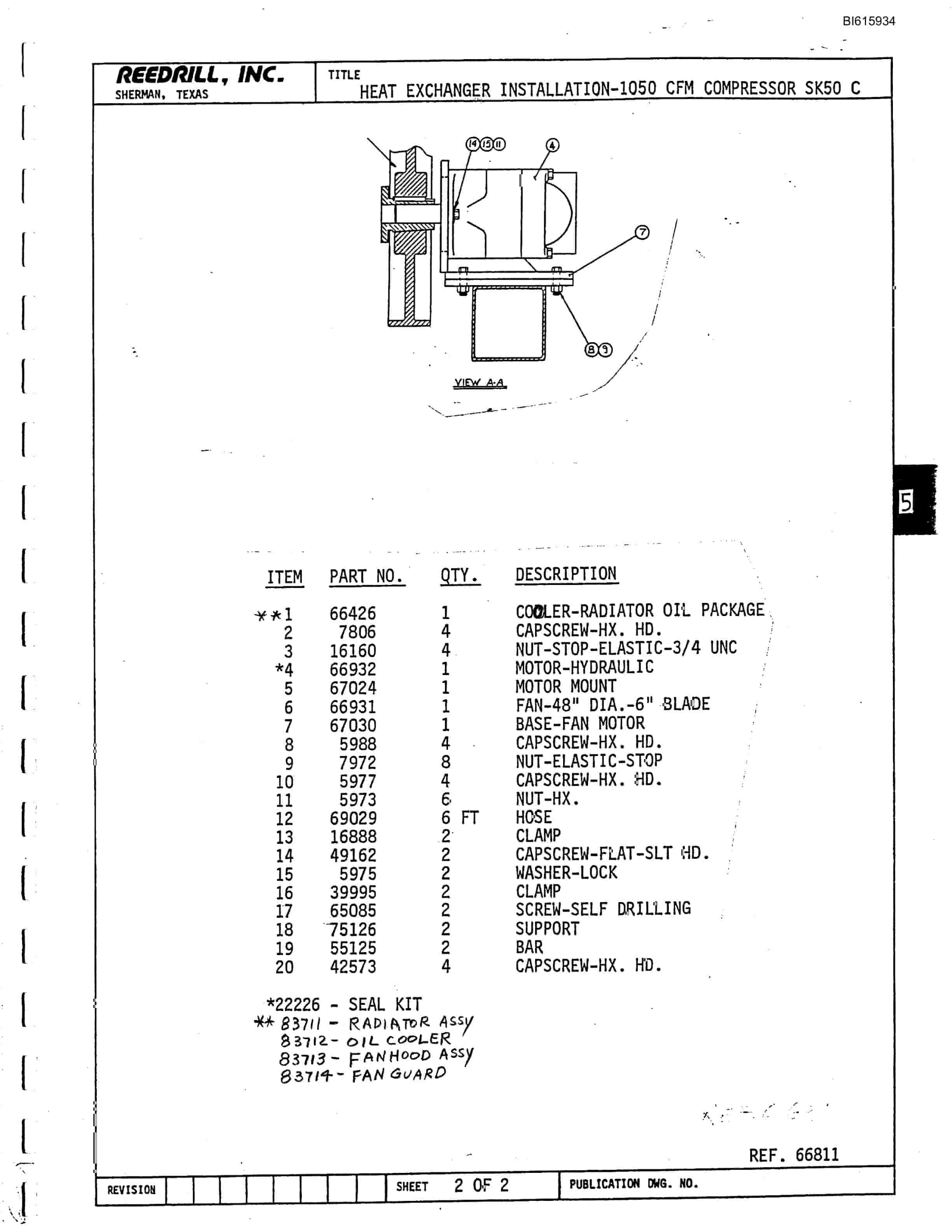 Bucyrus SK-50C Parts Catalog BI615934-2