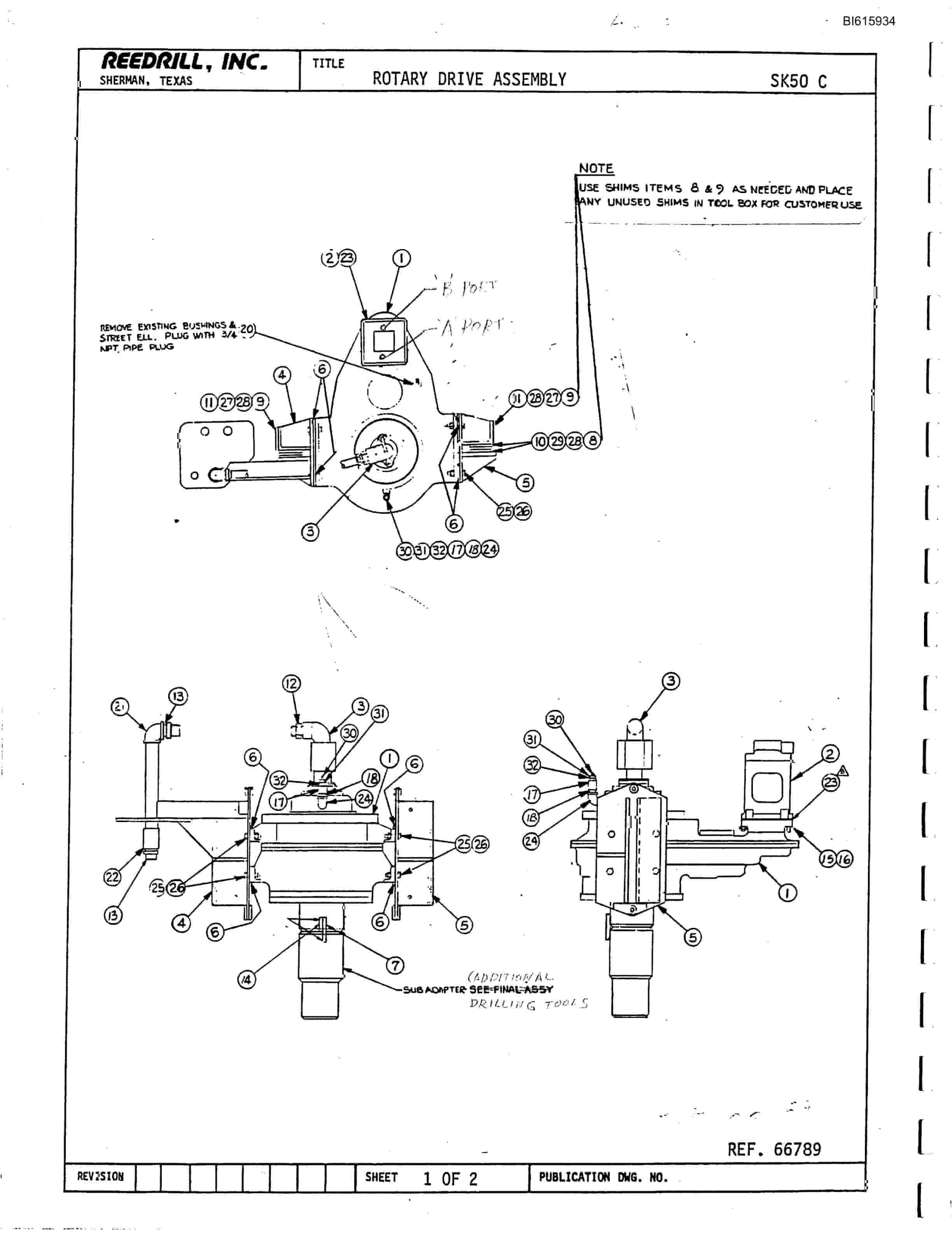Bucyrus SK-50C Parts Catalog BI615934-3