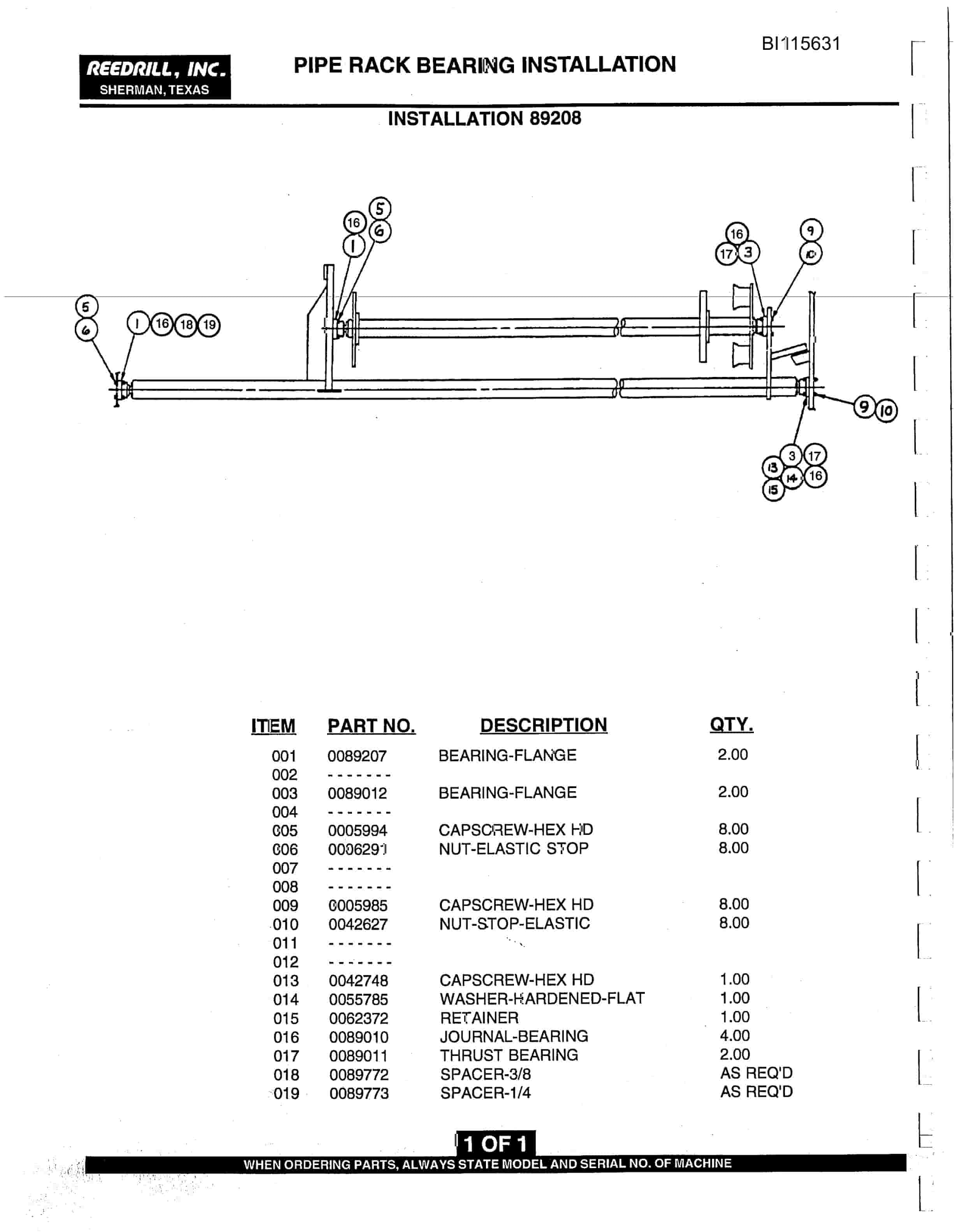 Bucyrus SK-50i Parts Catalog BI115631-4