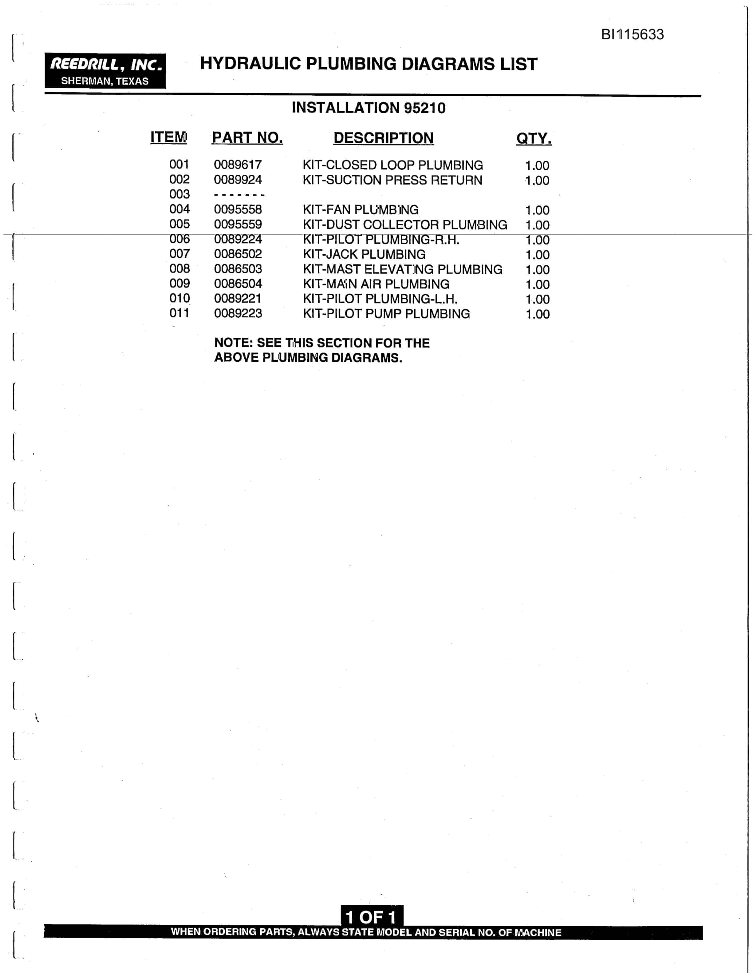 Bucyrus SK-50i Parts Catalog BI115633-3