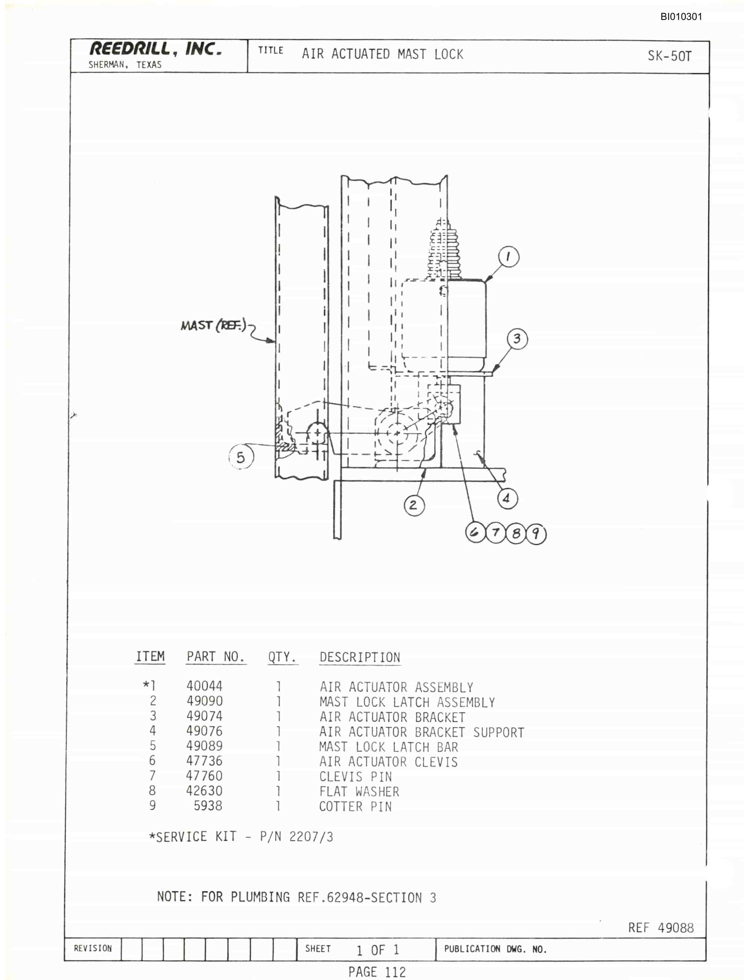 Bucyrus SK-50T Parts Catalog BI010301-3