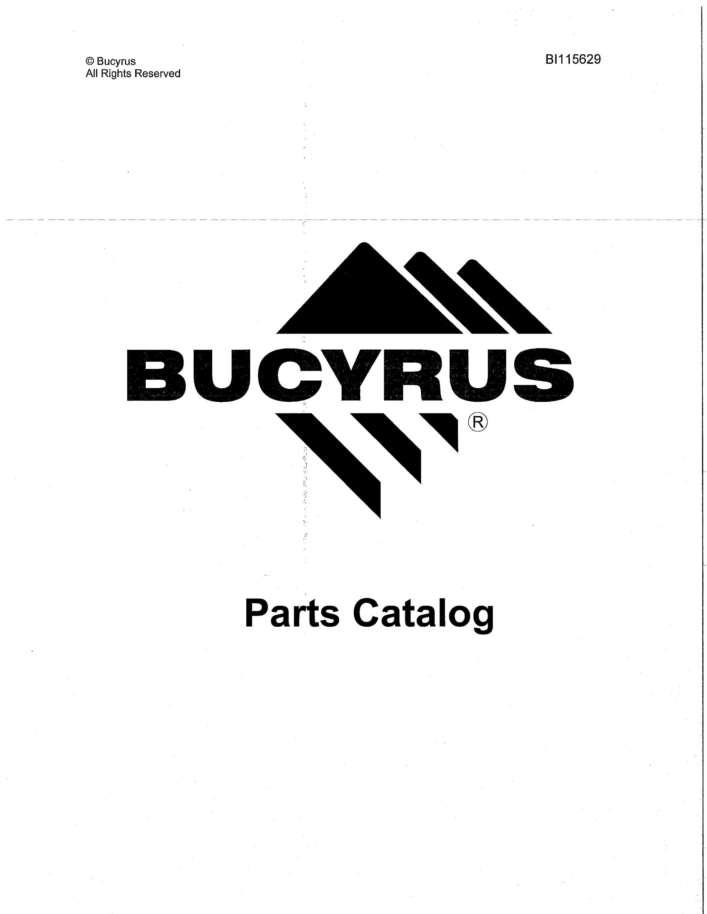 Bucyrus SK-50T Parts Catalog BI115629