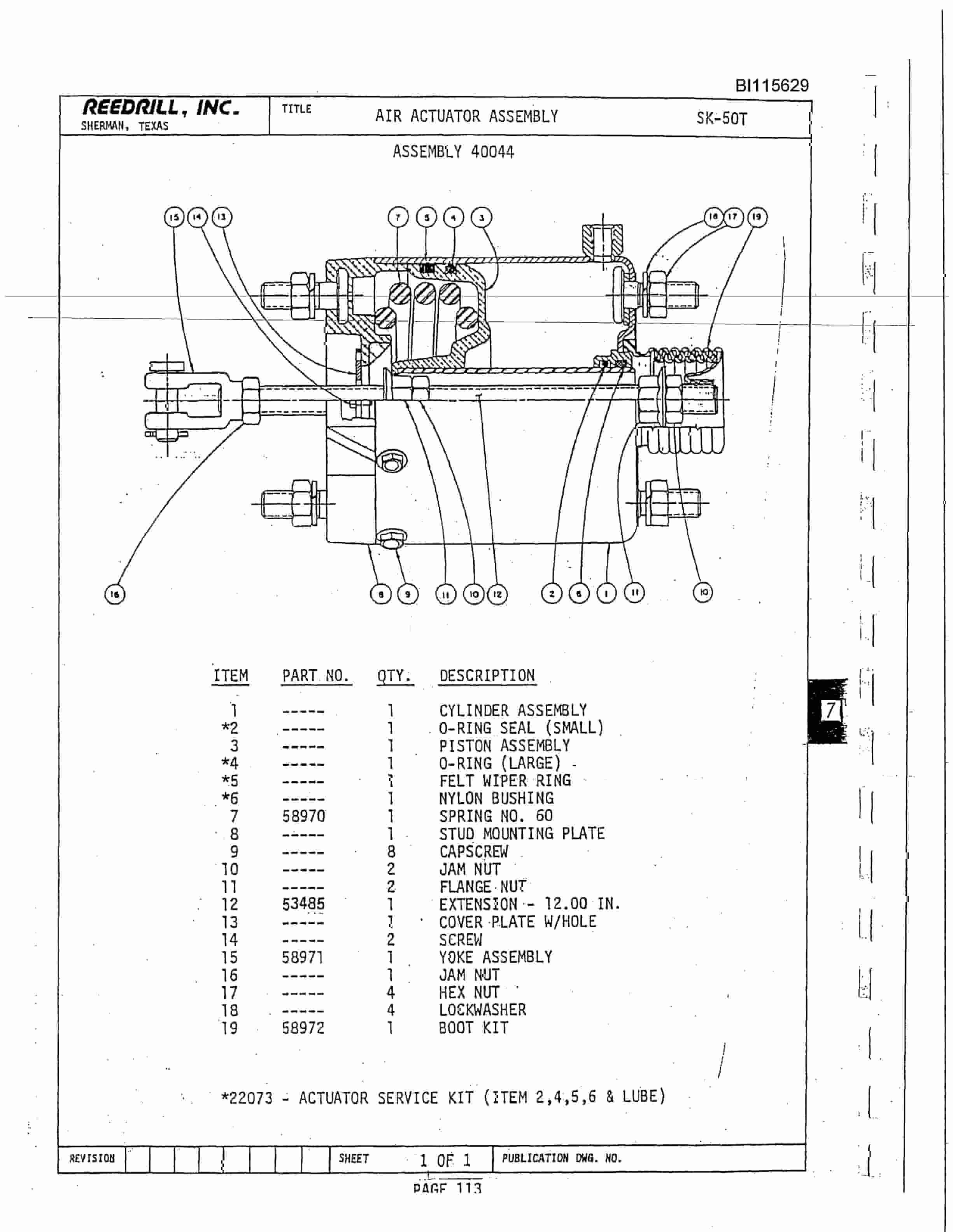 Bucyrus SK-50T Parts Catalog BI115629-3