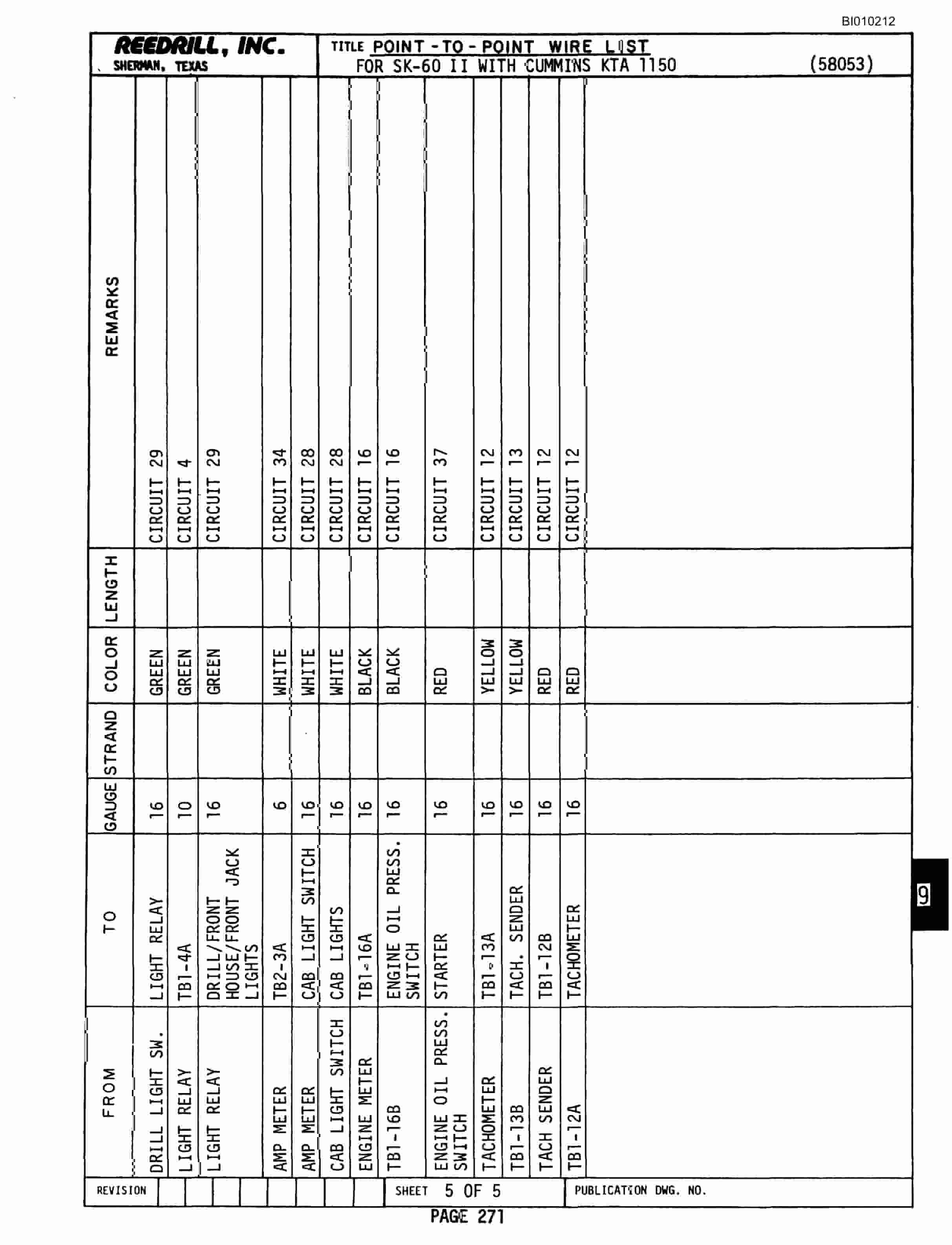 Bucyrus SK-60 II Parts Catalog BI010212-5