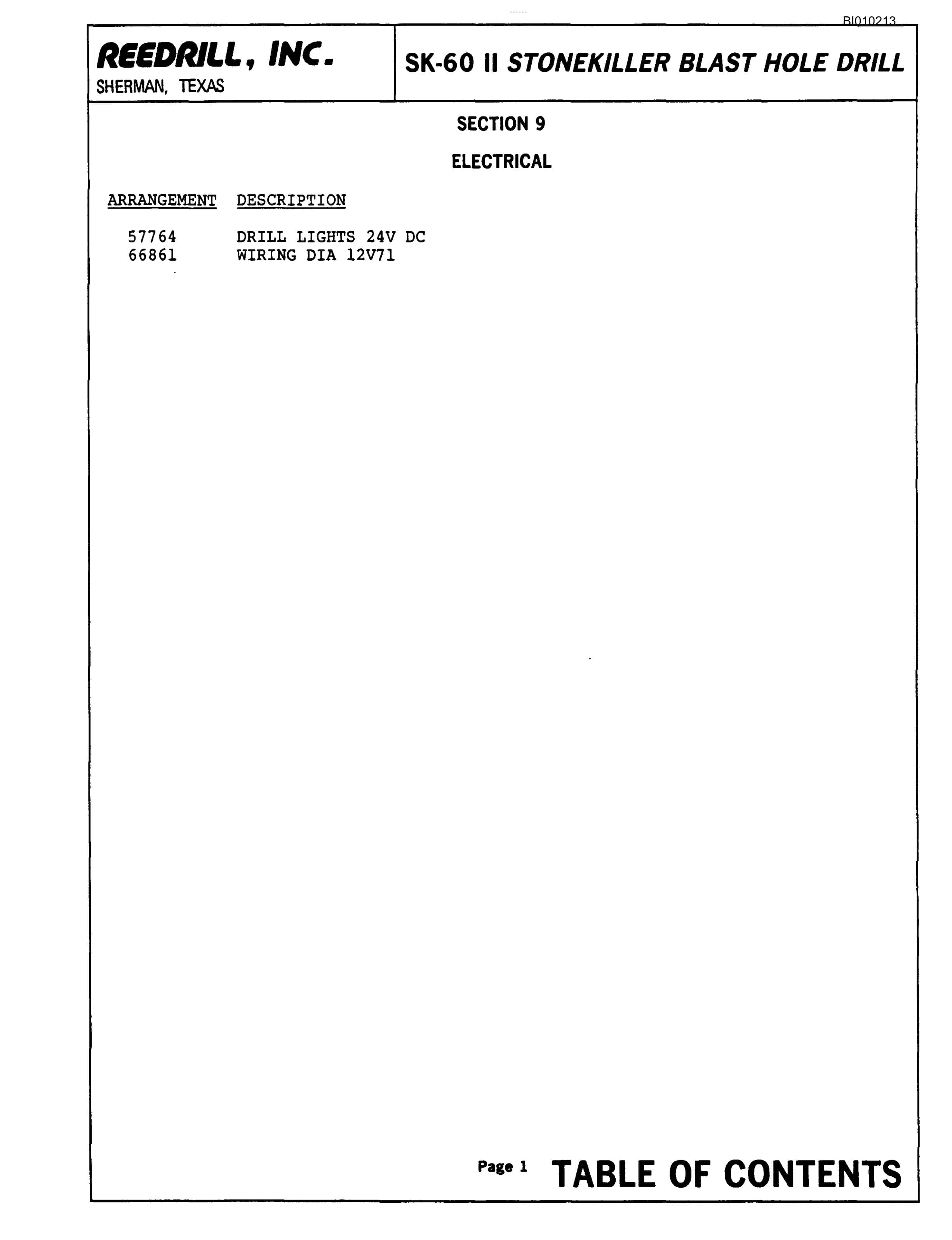 Bucyrus SK-60 II Parts Catalog BI010213-5
