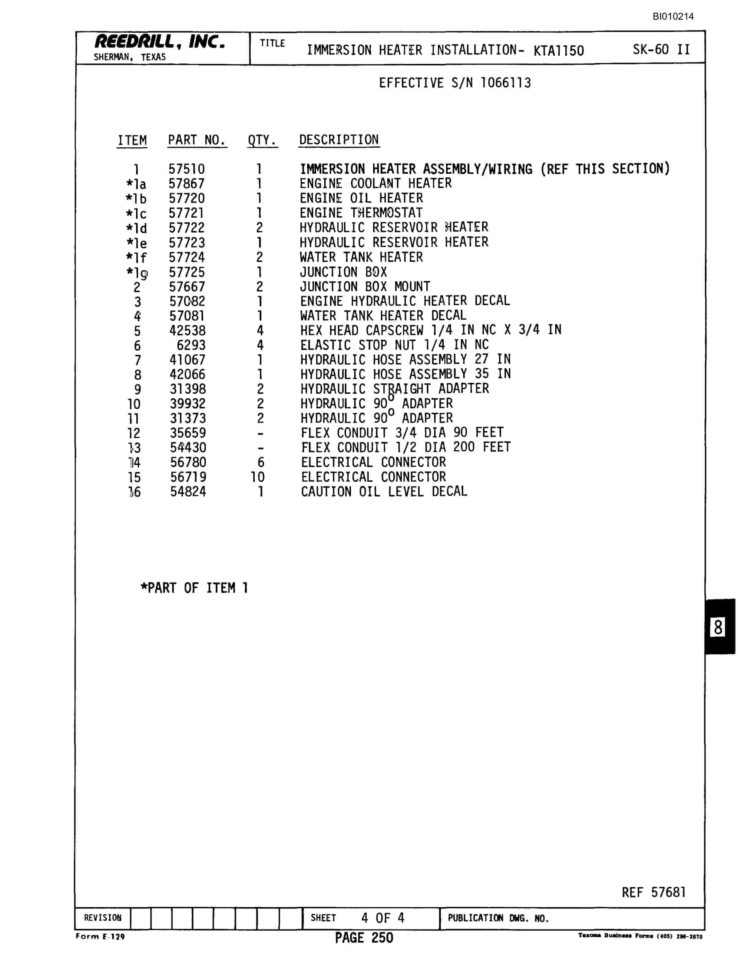 Bucyrus SK-60 II Parts Catalog BI010214-4