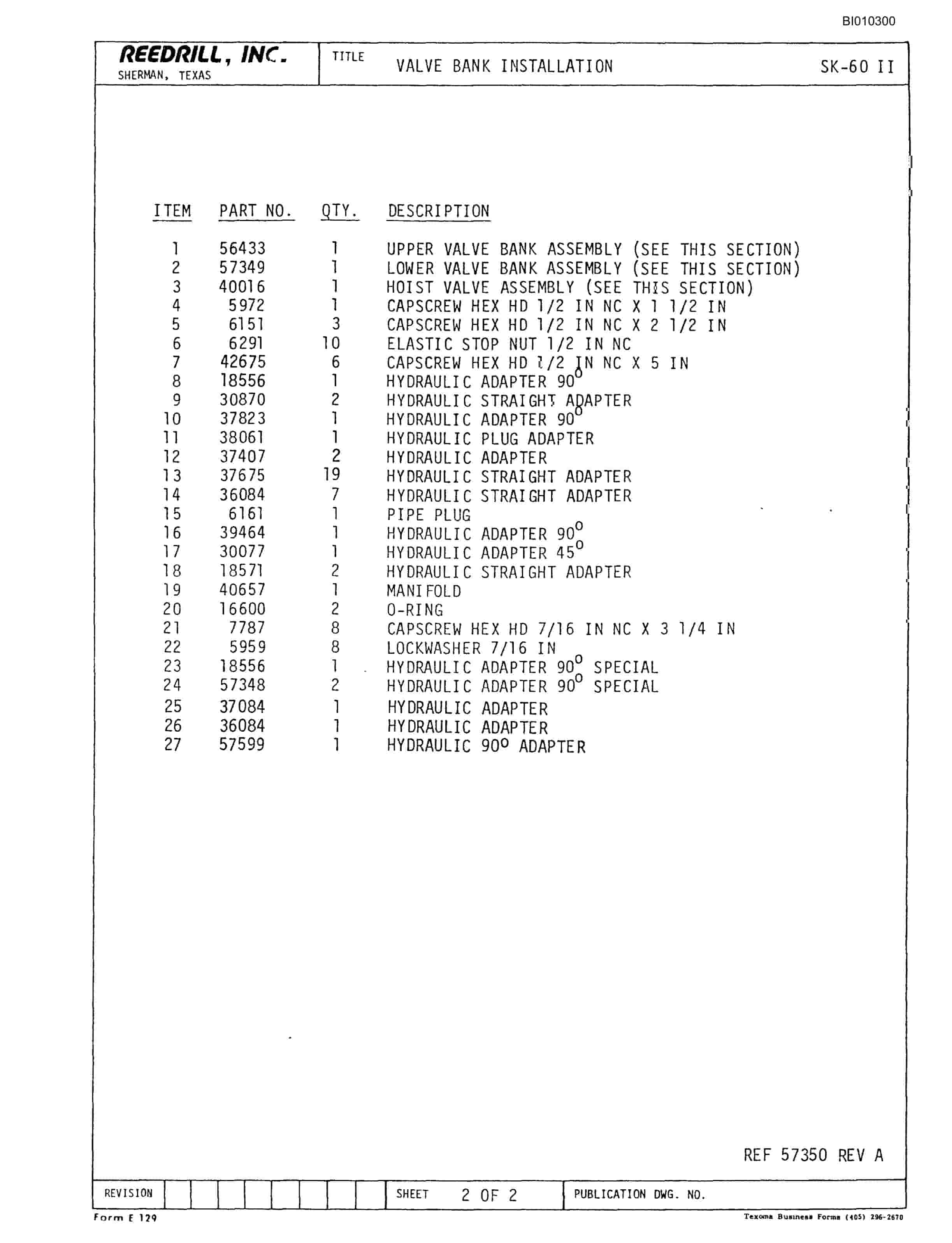 Bucyrus SK-60 II Parts Catalog BI010300-3