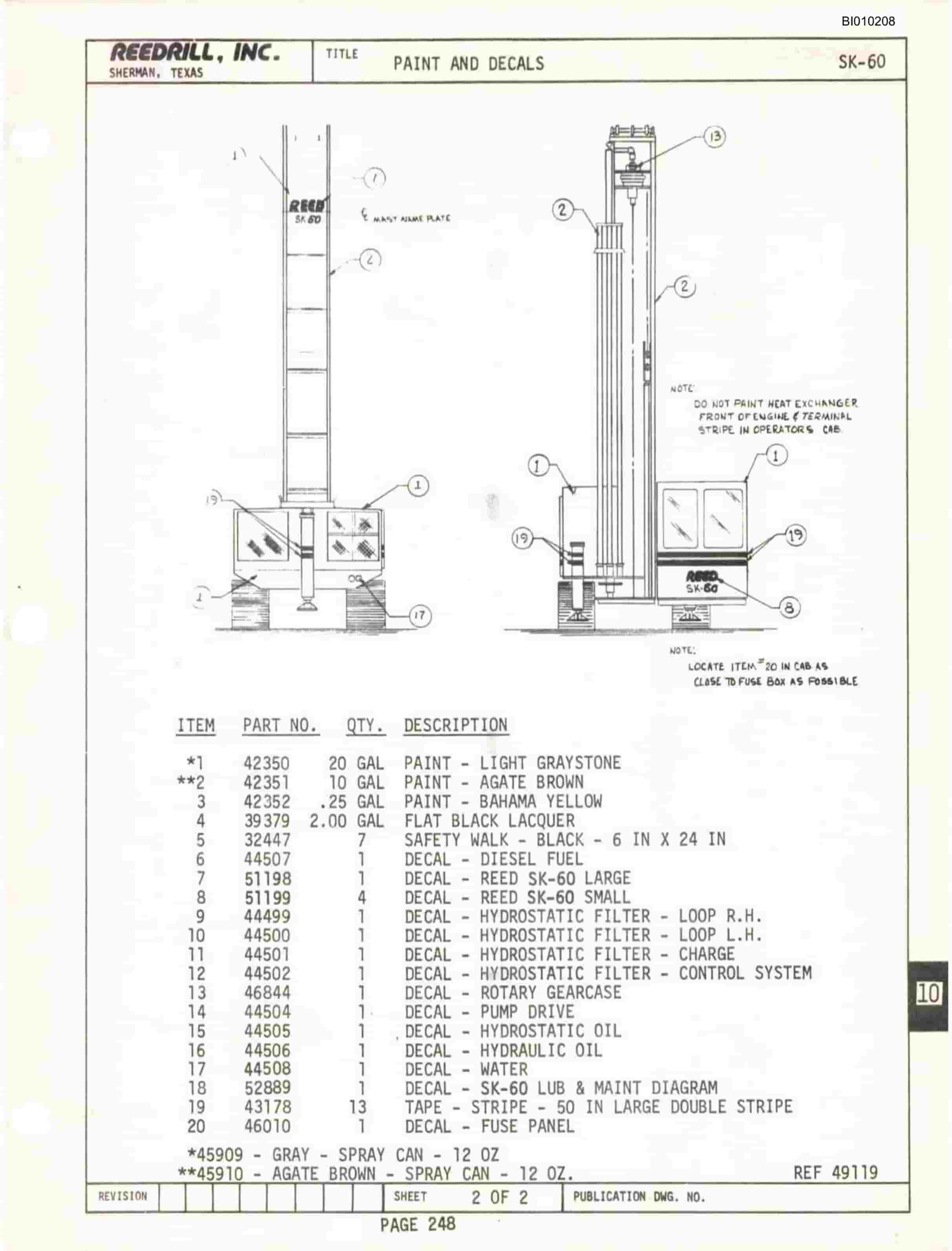 Bucyrus SK-60 Parts Catalog BI010208-5