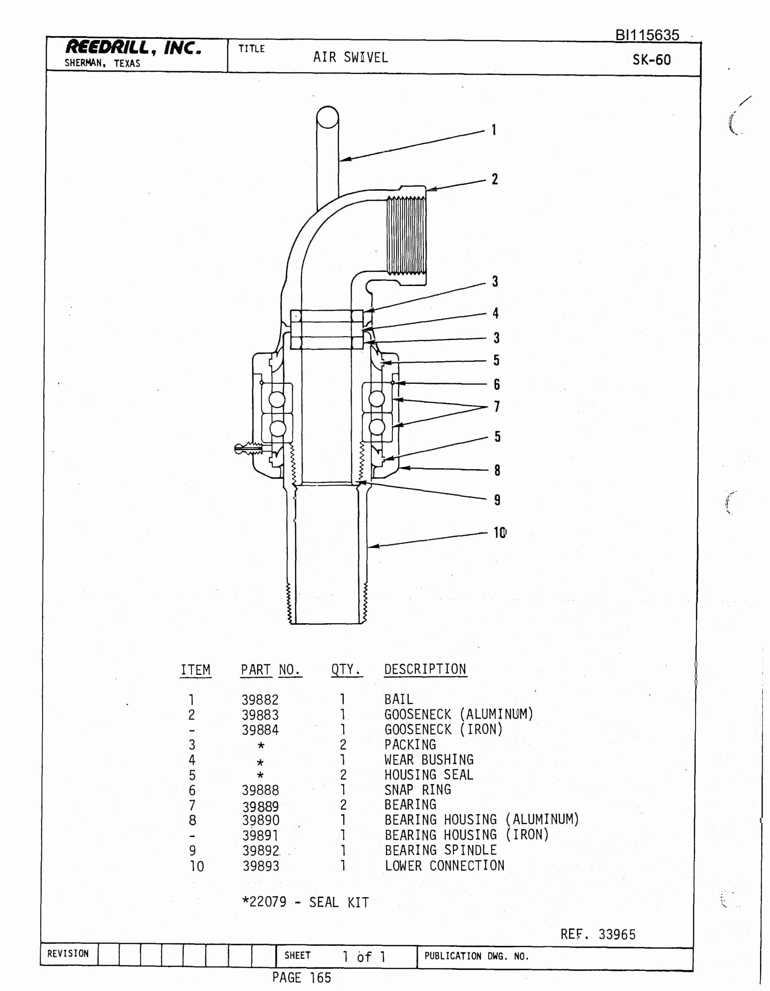 Bucyrus SK-60 Parts Catalog BI115635-3