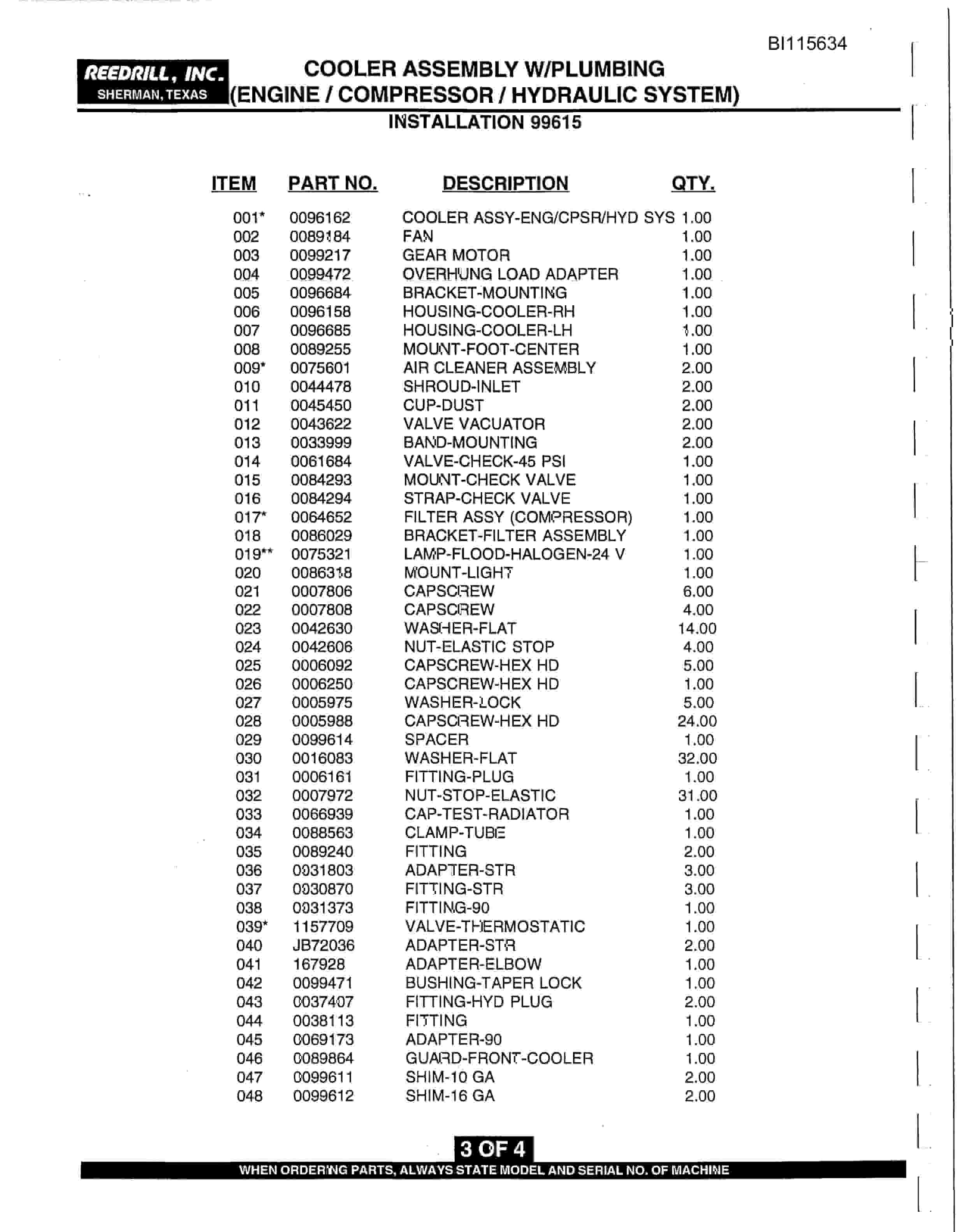 Bucyrus SK-60i Parts Catalog BI115634-2
