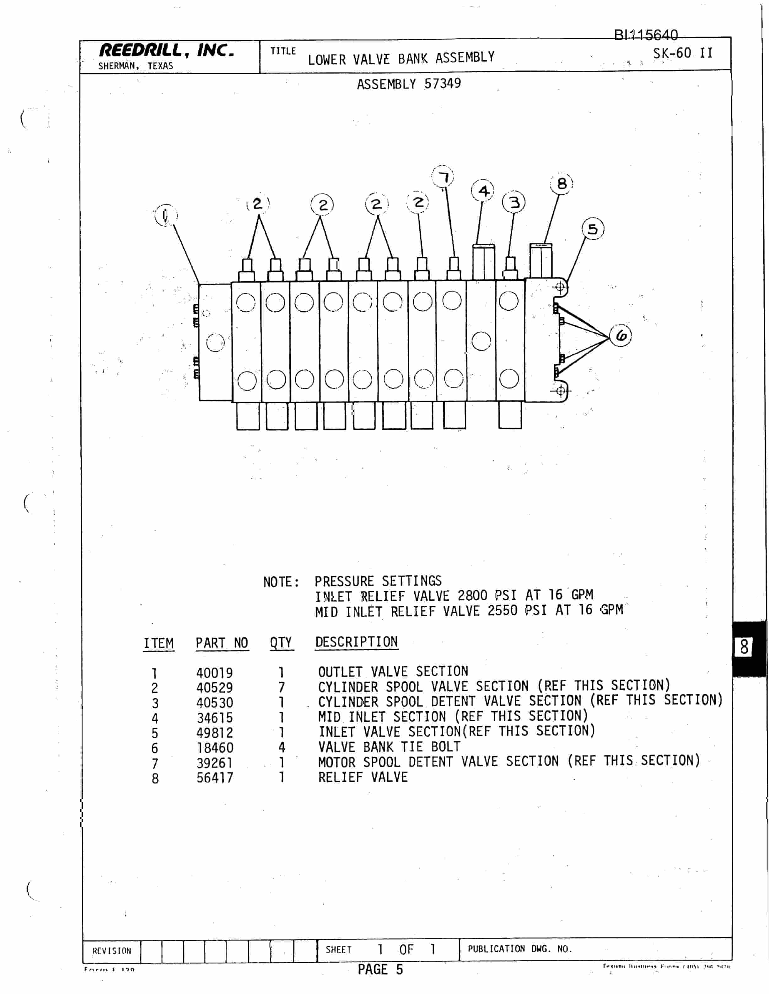 Bucyrus SK-60II Electric Parts Catalog BI115640-3