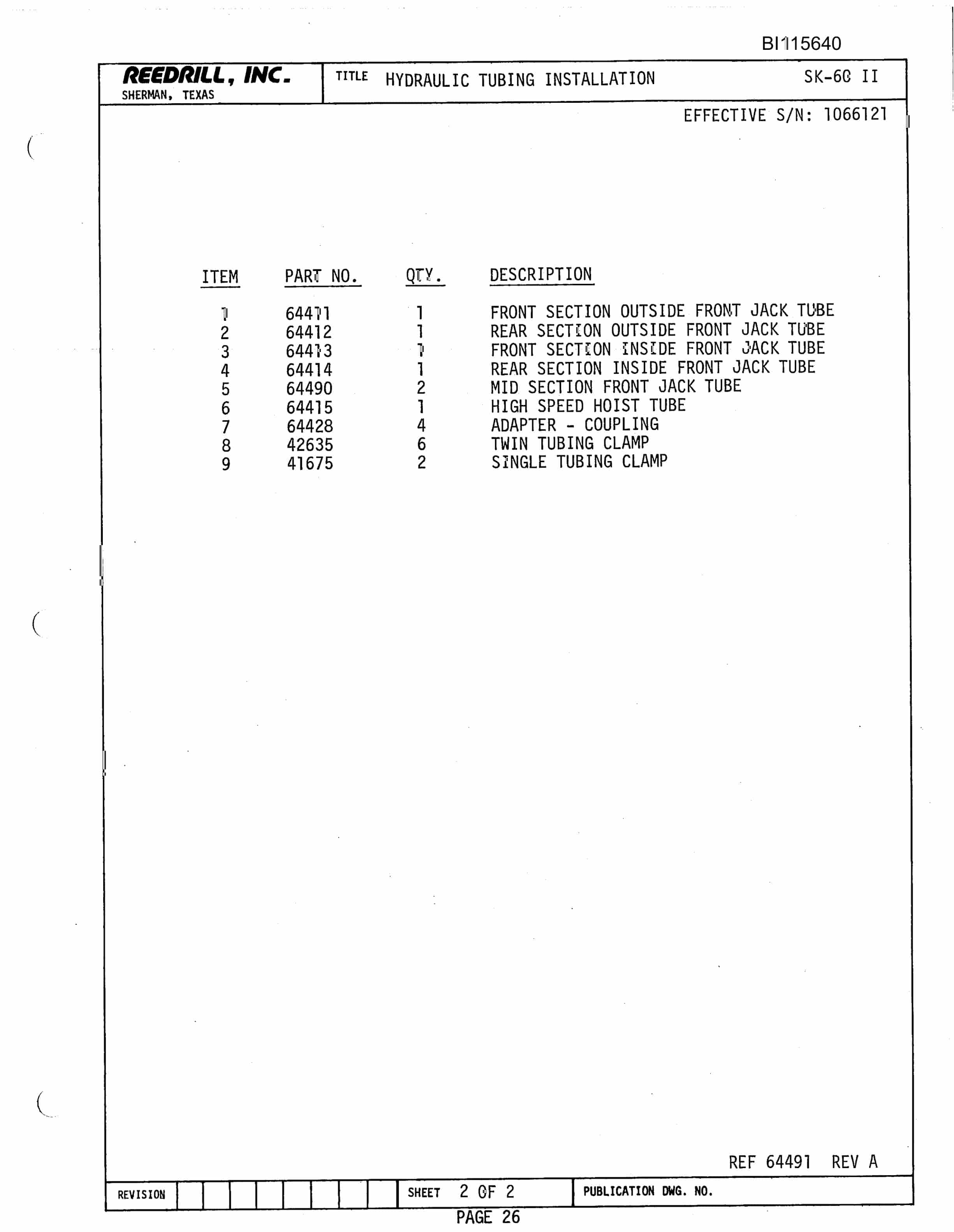 Bucyrus SK-60II Electric Parts Catalog BI115640-4