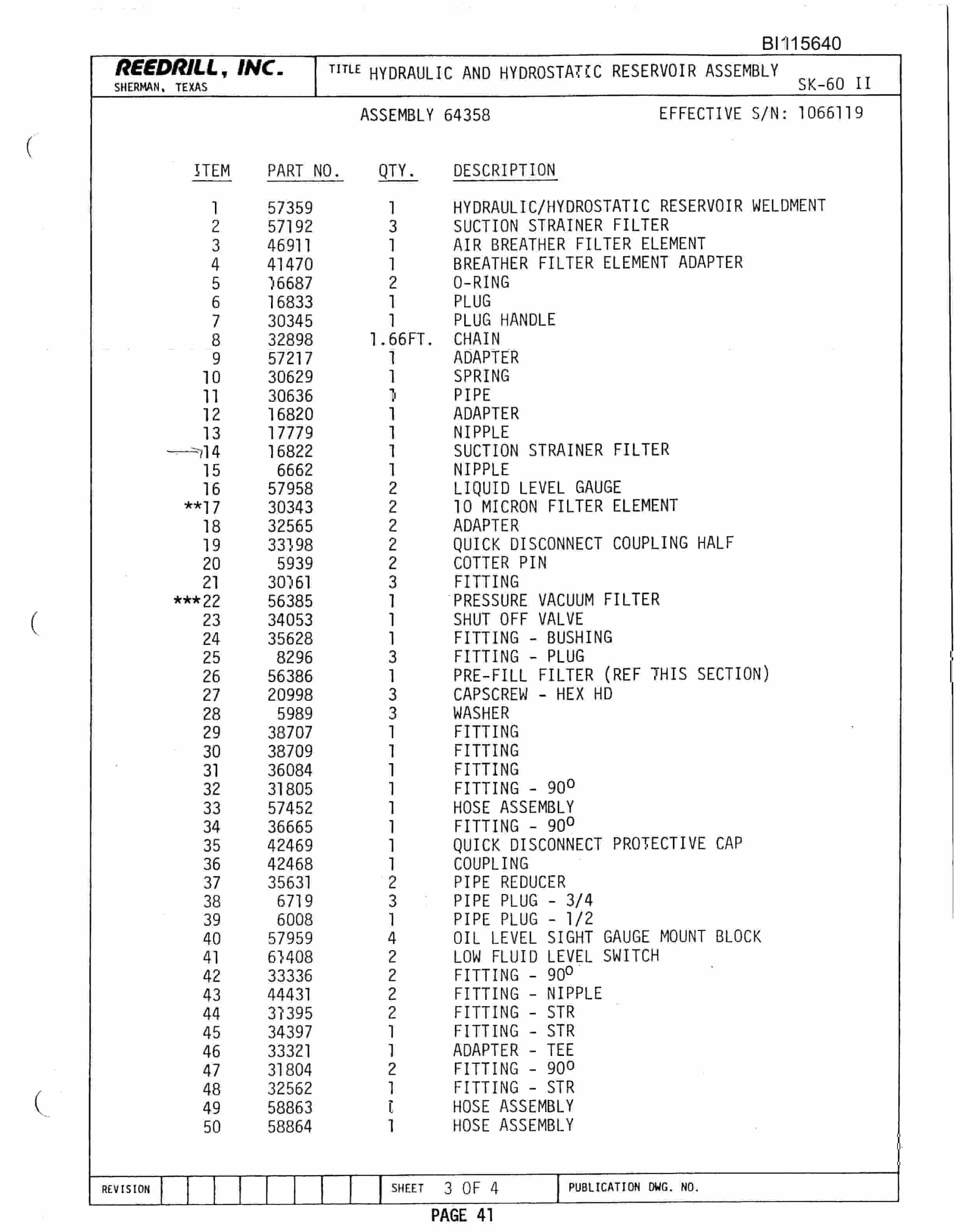 Bucyrus SK-60II Electric Parts Catalog BI115640-5