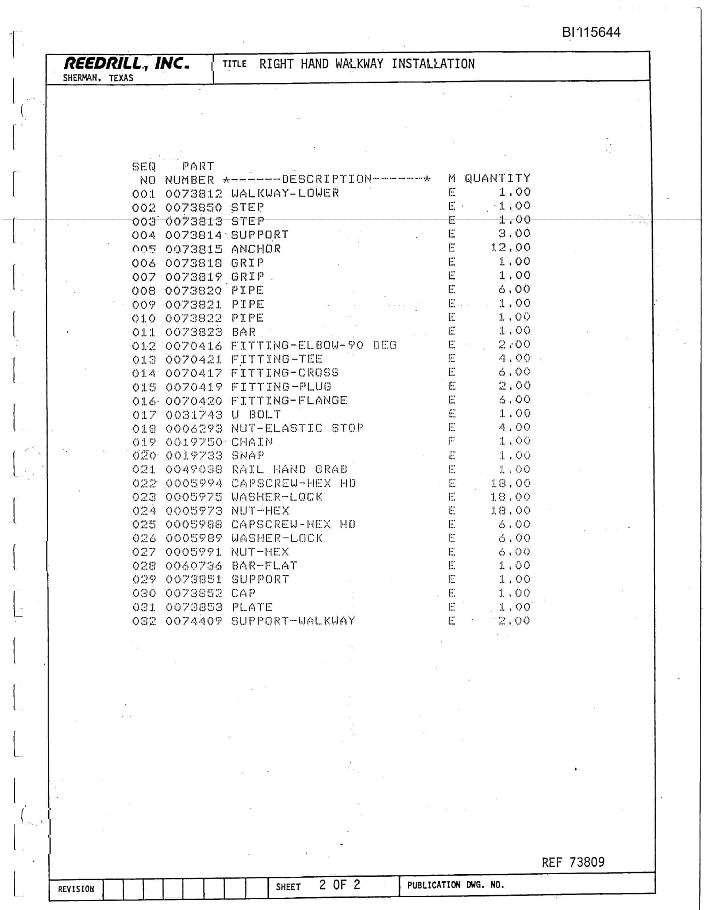 Bucyrus SK-60II Parts Catalog BI115644-2
