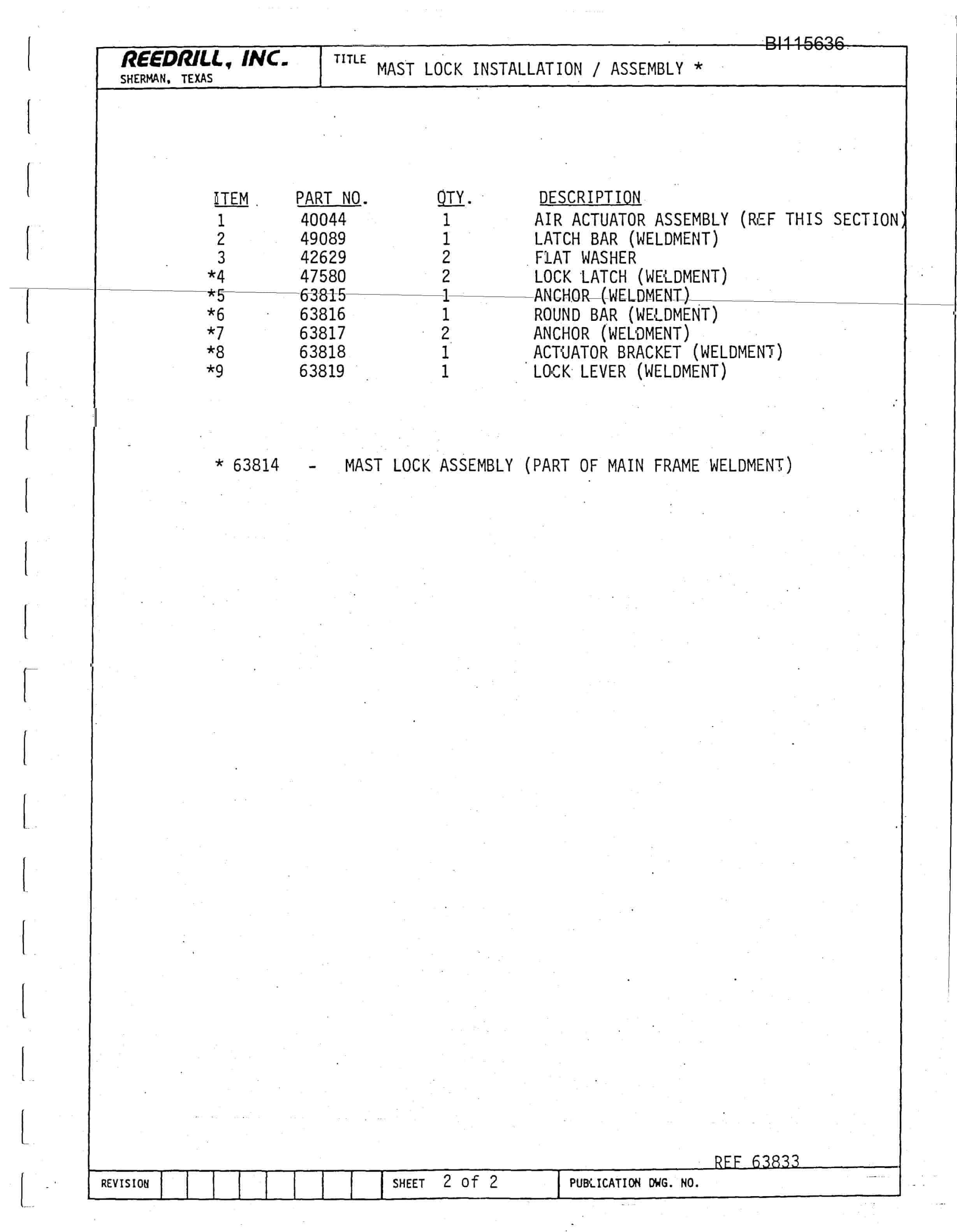 Bucyrus SK-60II Parts Manual BI115636-5