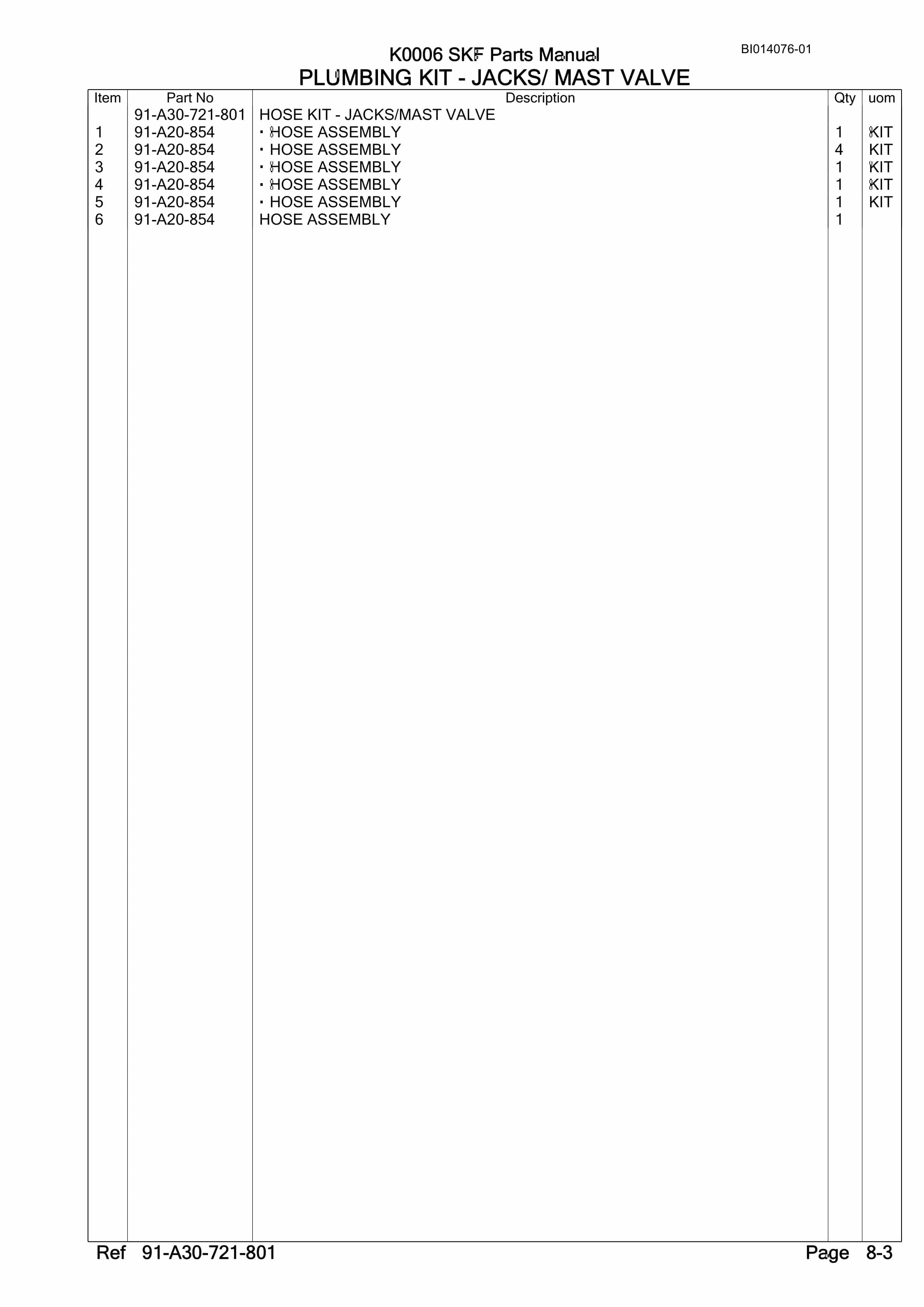 Bucyrus SK-F Infinity Blasthole Drill Parts Manual BI014076-01-3