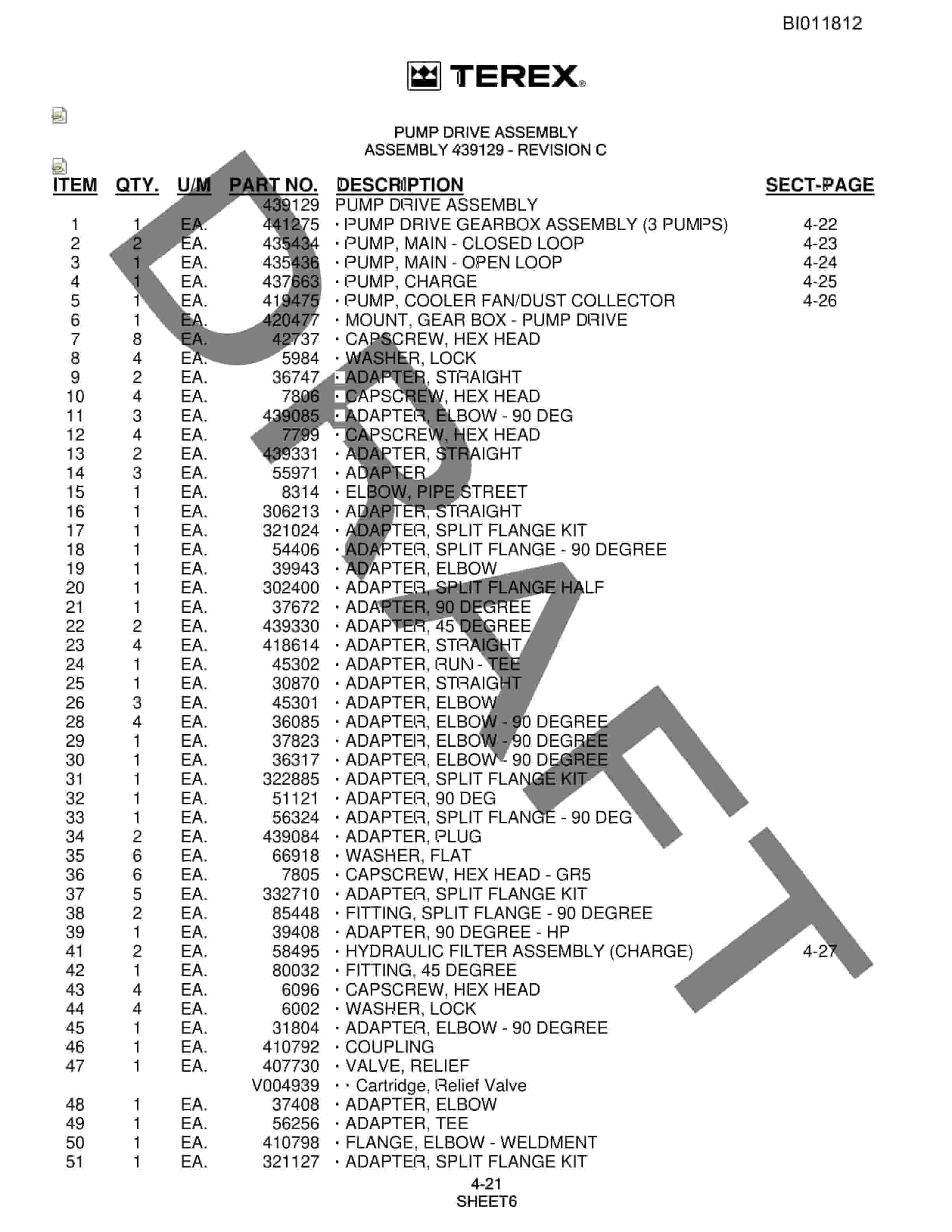 Bucyrus SKF-11 Rotary Blasthole Drill Parts Catalog BI011812-2