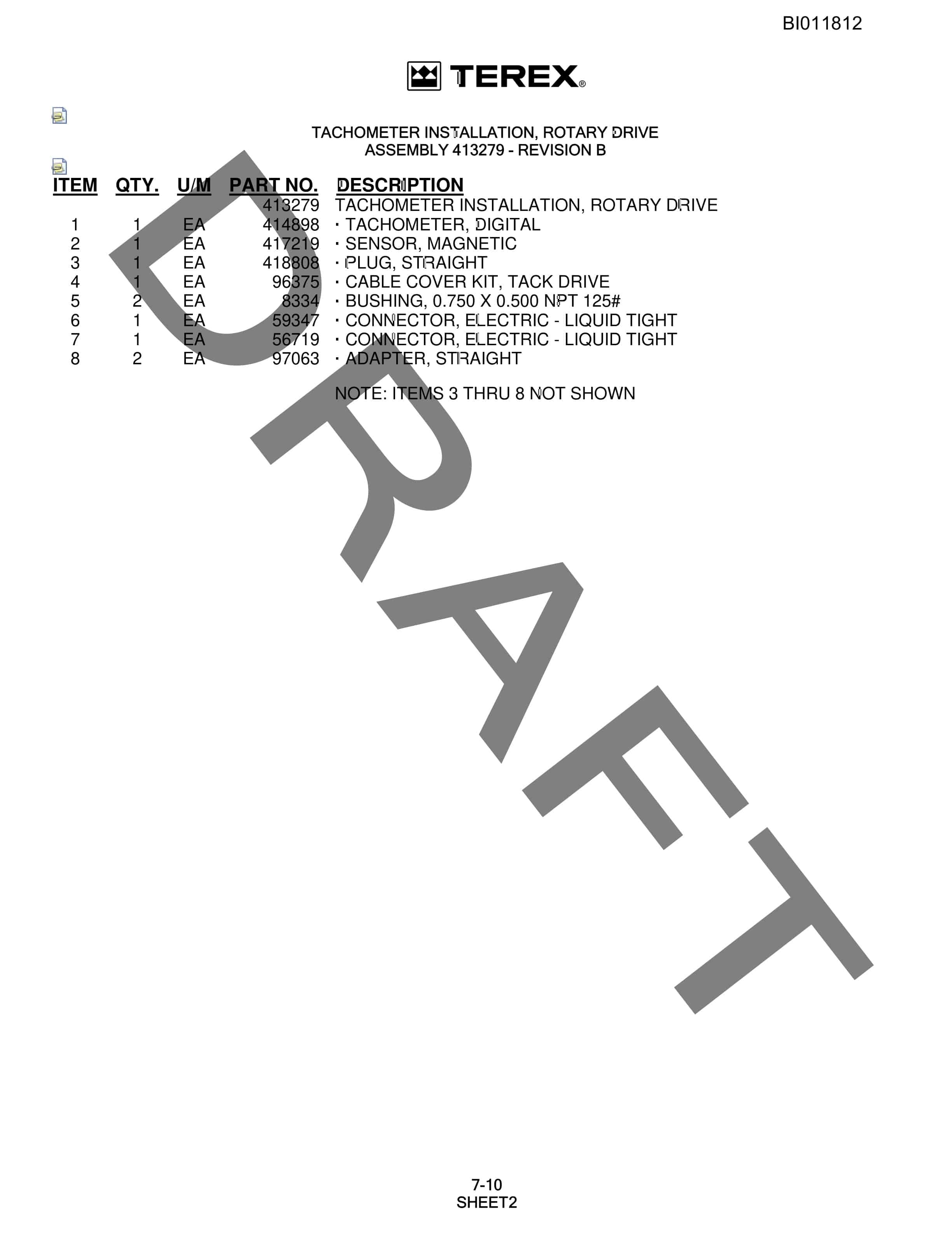 Bucyrus SKF-11 Rotary Blasthole Drill Parts Catalog BI011812-5