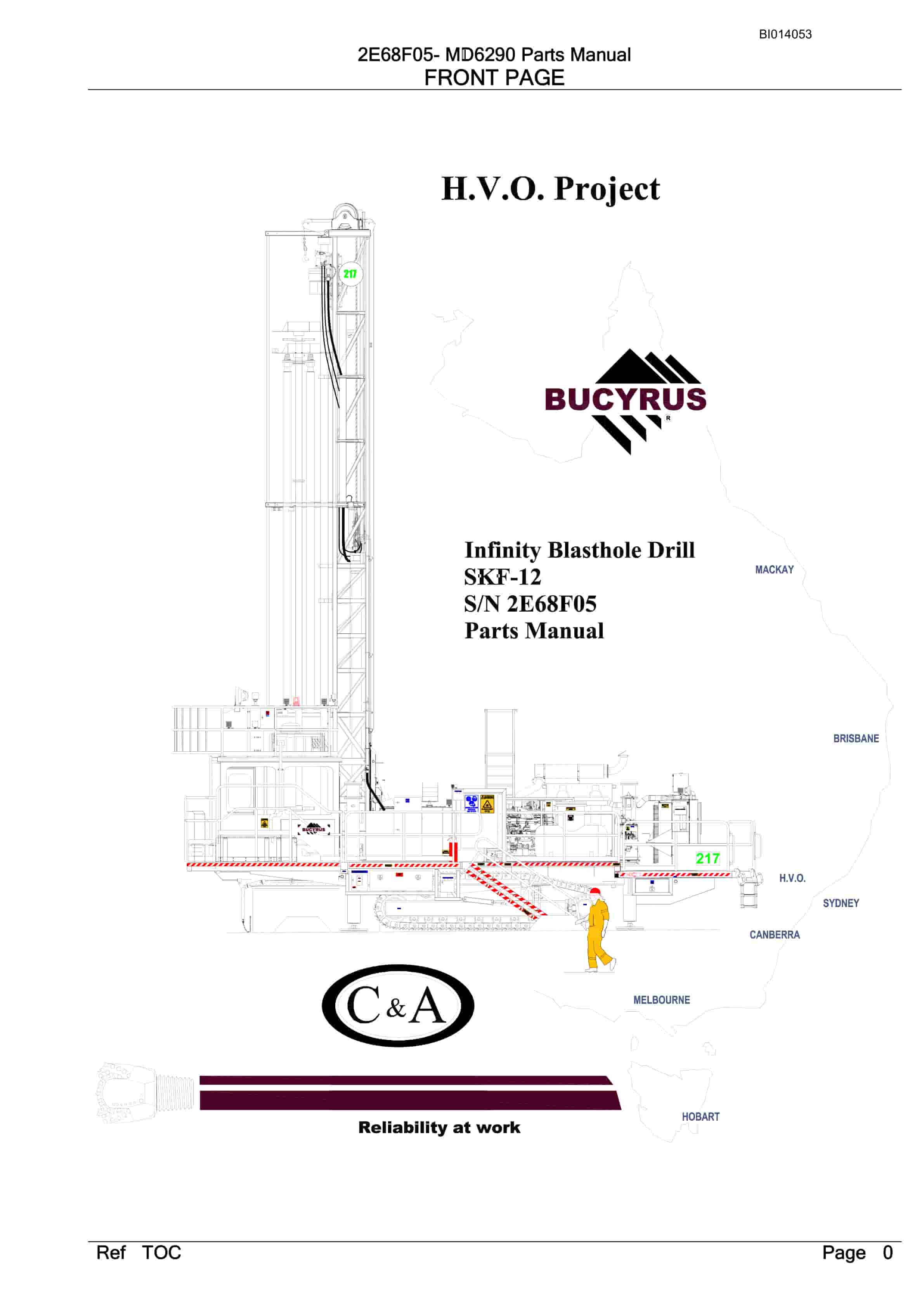 Bucyrus SKF-12 Infinity Blasthole Drill Parts Manual BI014053